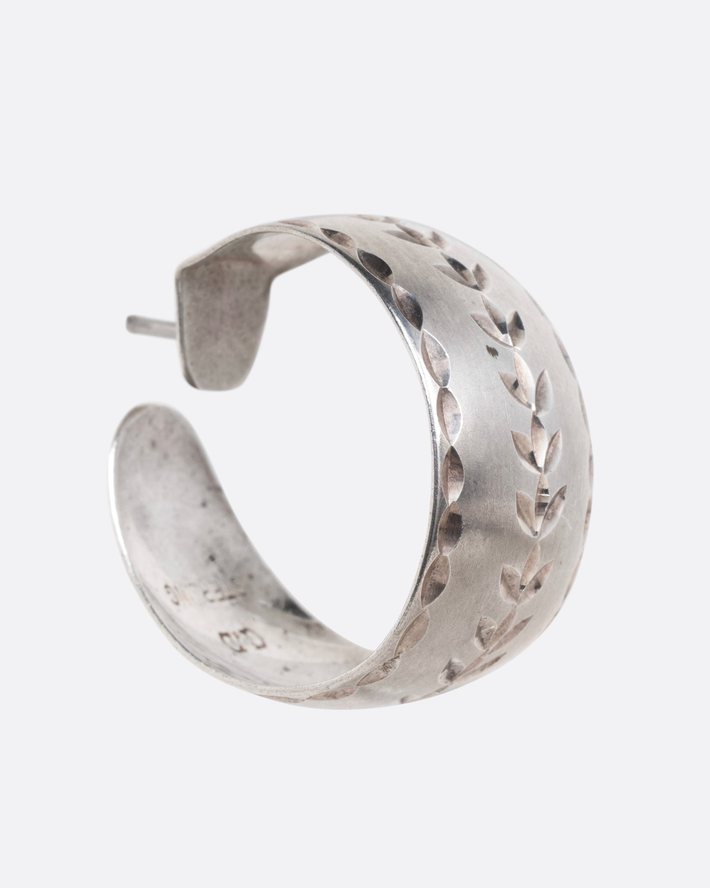 Etched Leaf Hoop Earrings