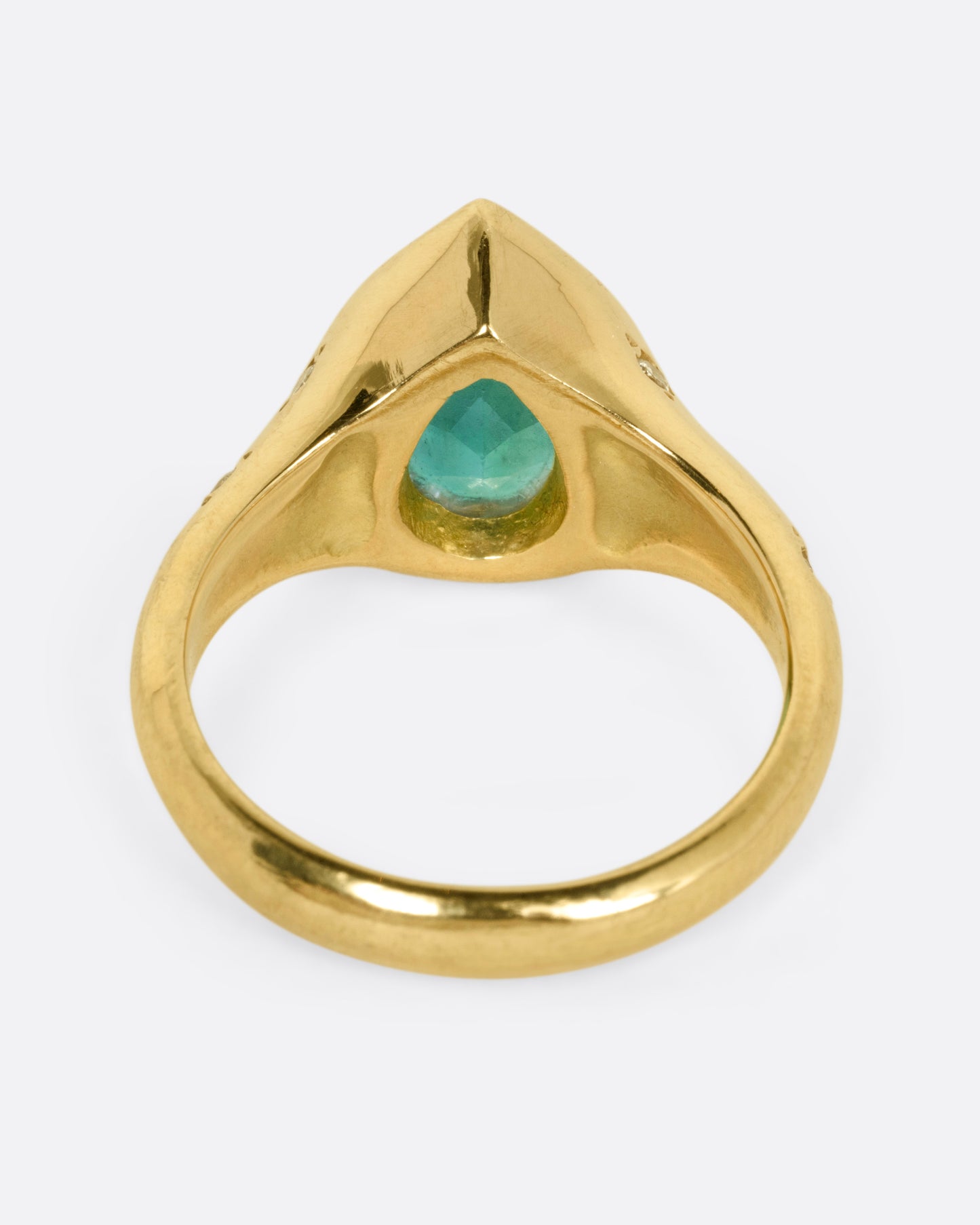 Jupiter's Teardrop Emerald and Diamond Ring