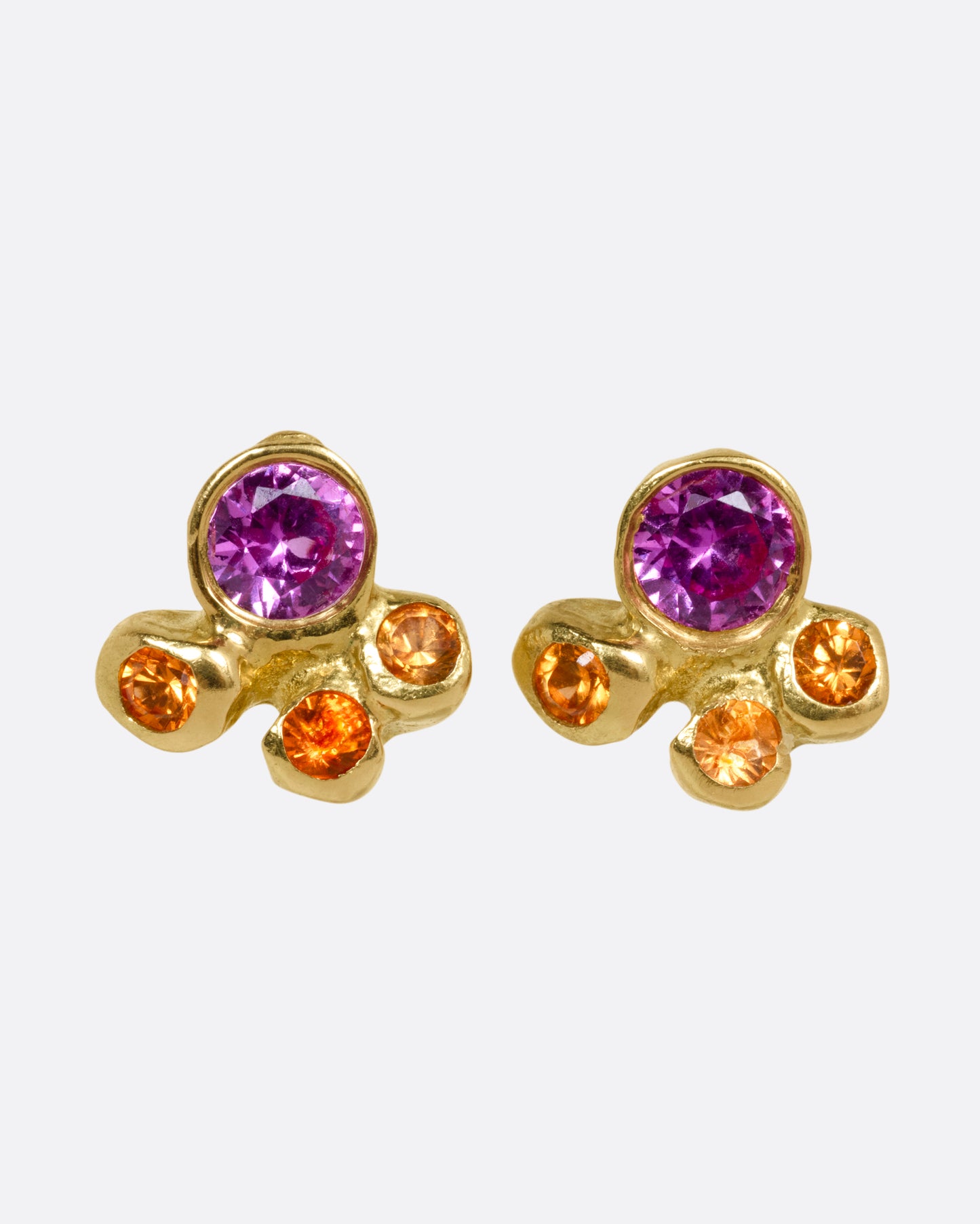 Sunset Sapphire Stud Earrings