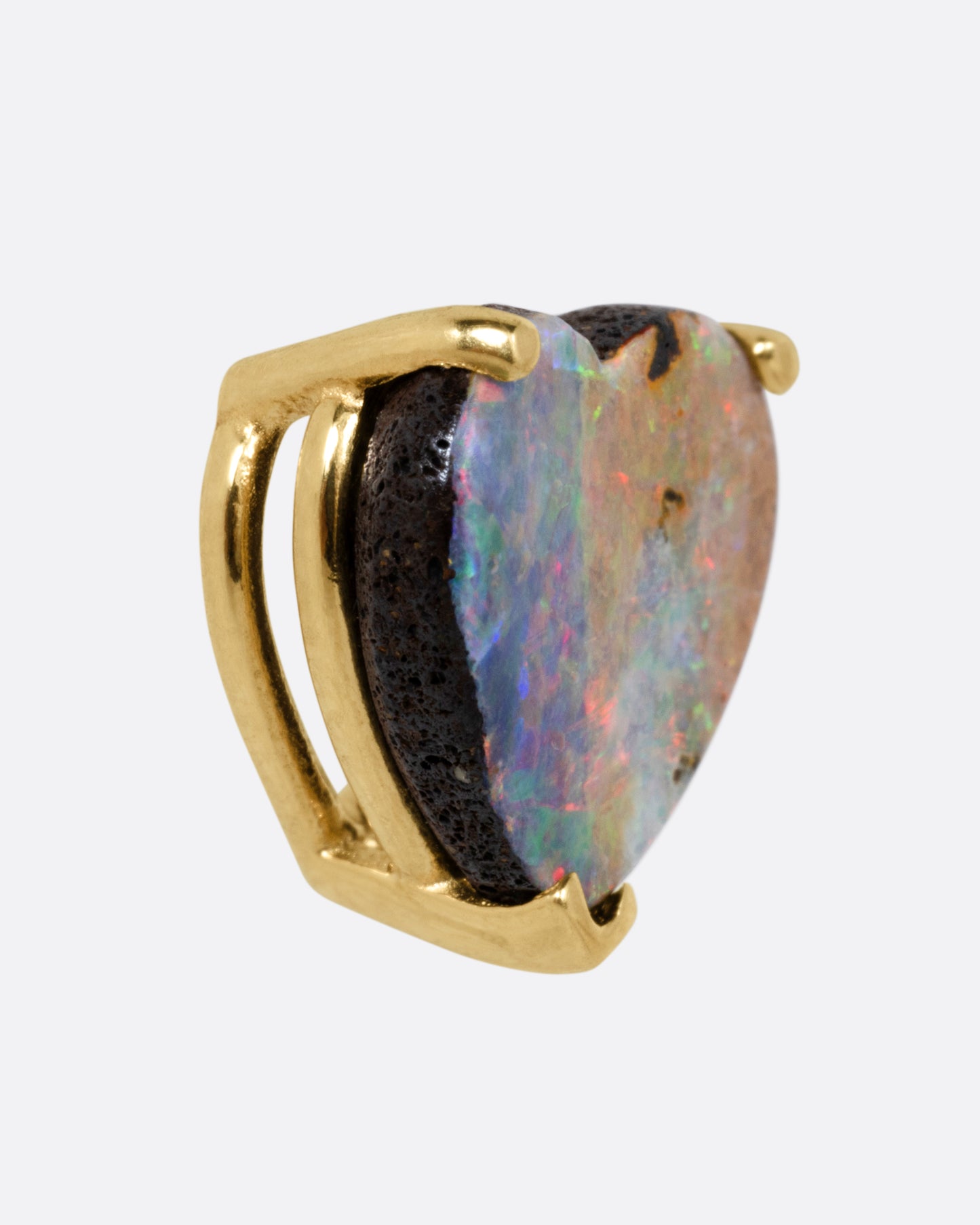 Heart Shaped Opal Stud Earring