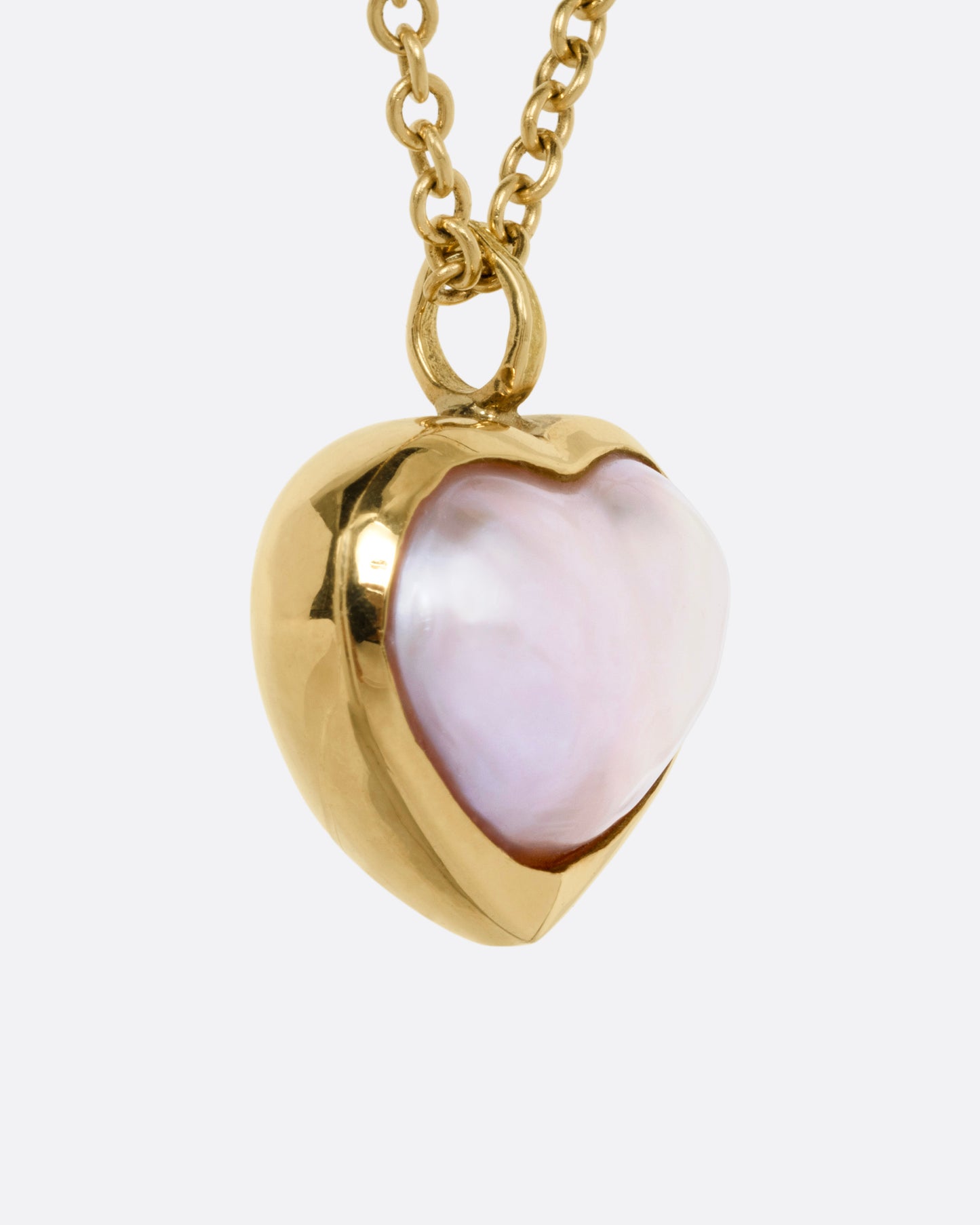 Opalescent Heart Pearl and Diamond Necklace