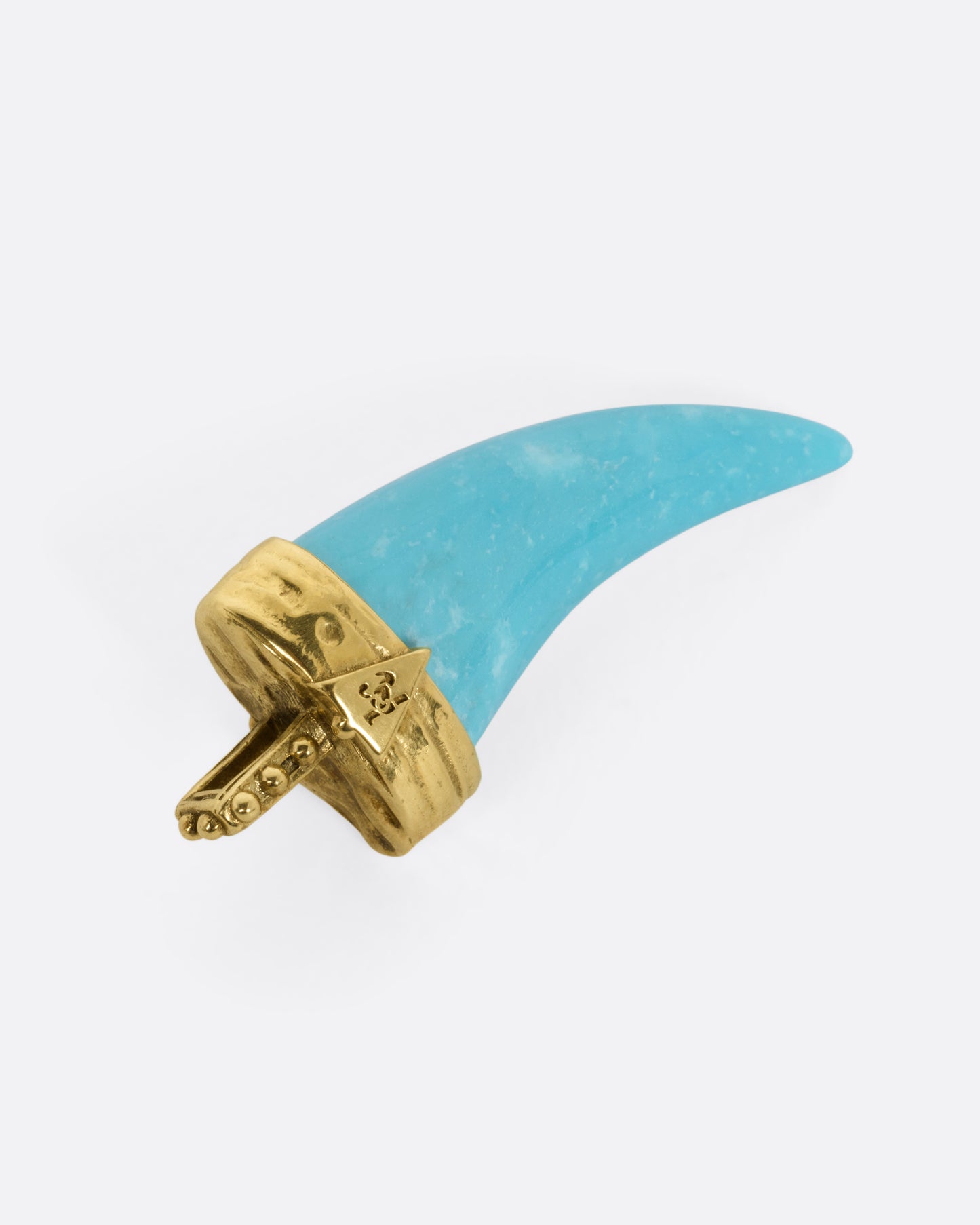 Turquoise and Ruby Luck Horn Charm