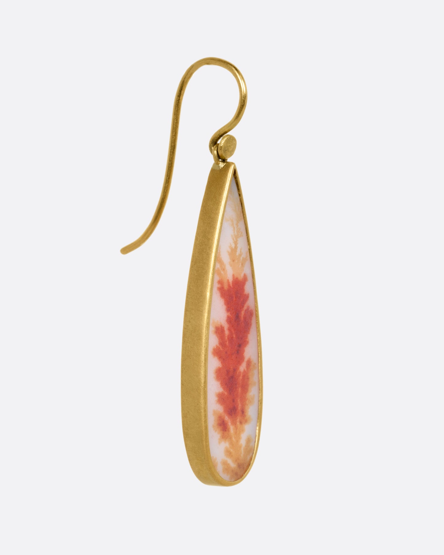 Pear Shaped Dendritic Agate Earrings