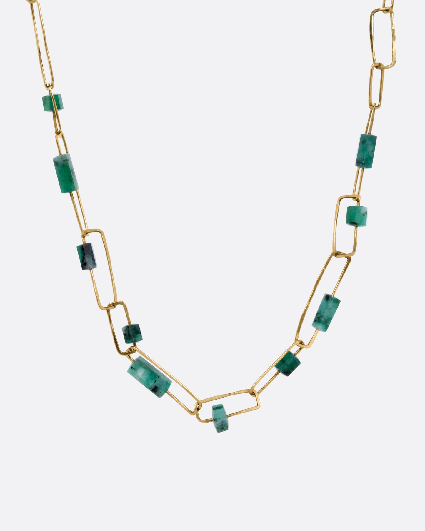 Emerald Paperclip Chain Necklace