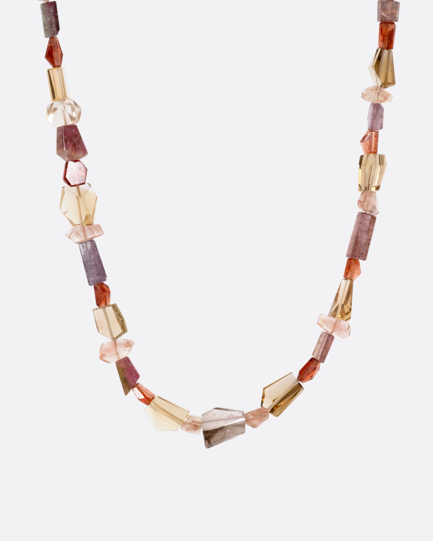 Tourmaline, Garnet, Hessonite, Sunstone, and Citrine Choker Necklace