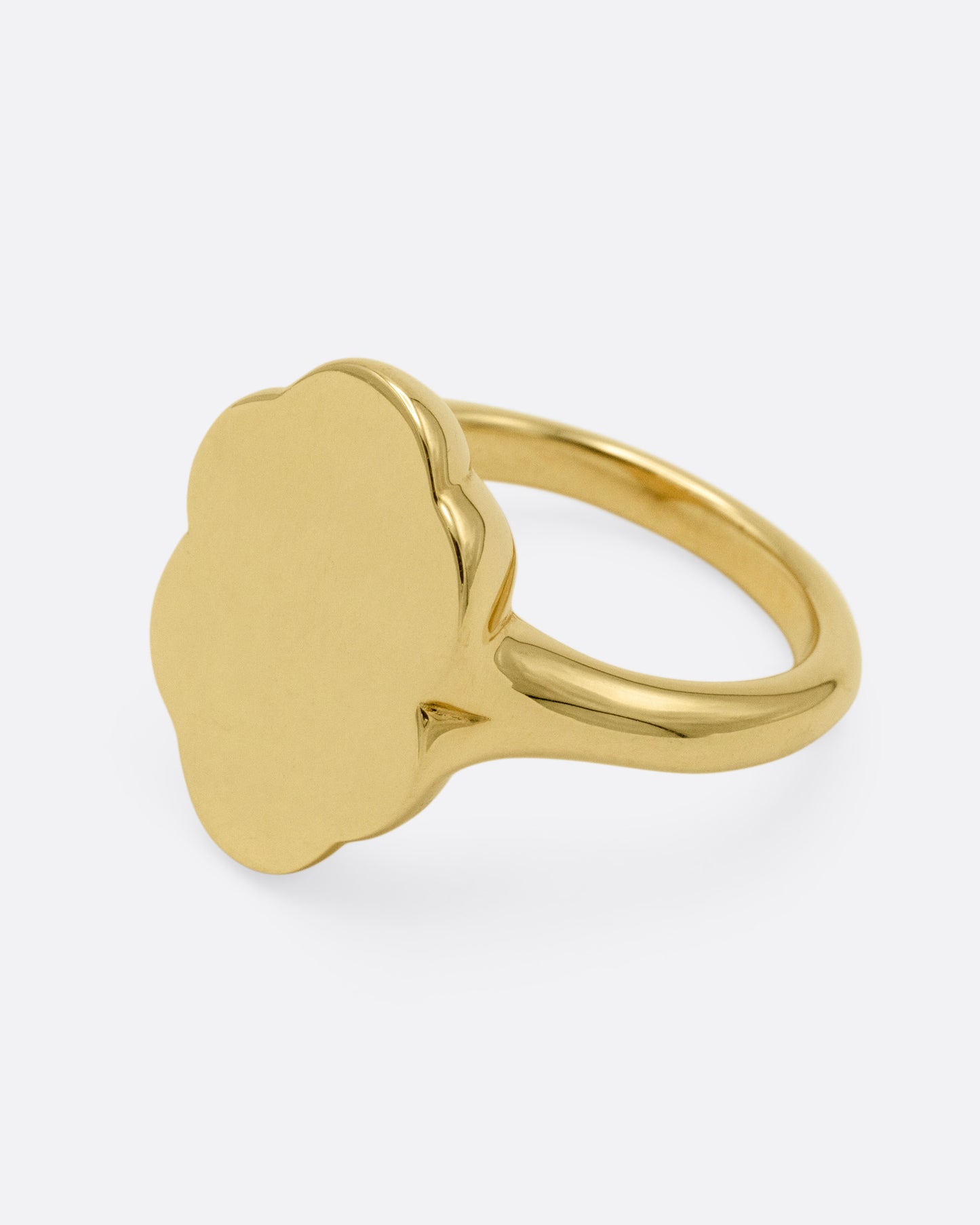 Scalloped Oval Signet Ring