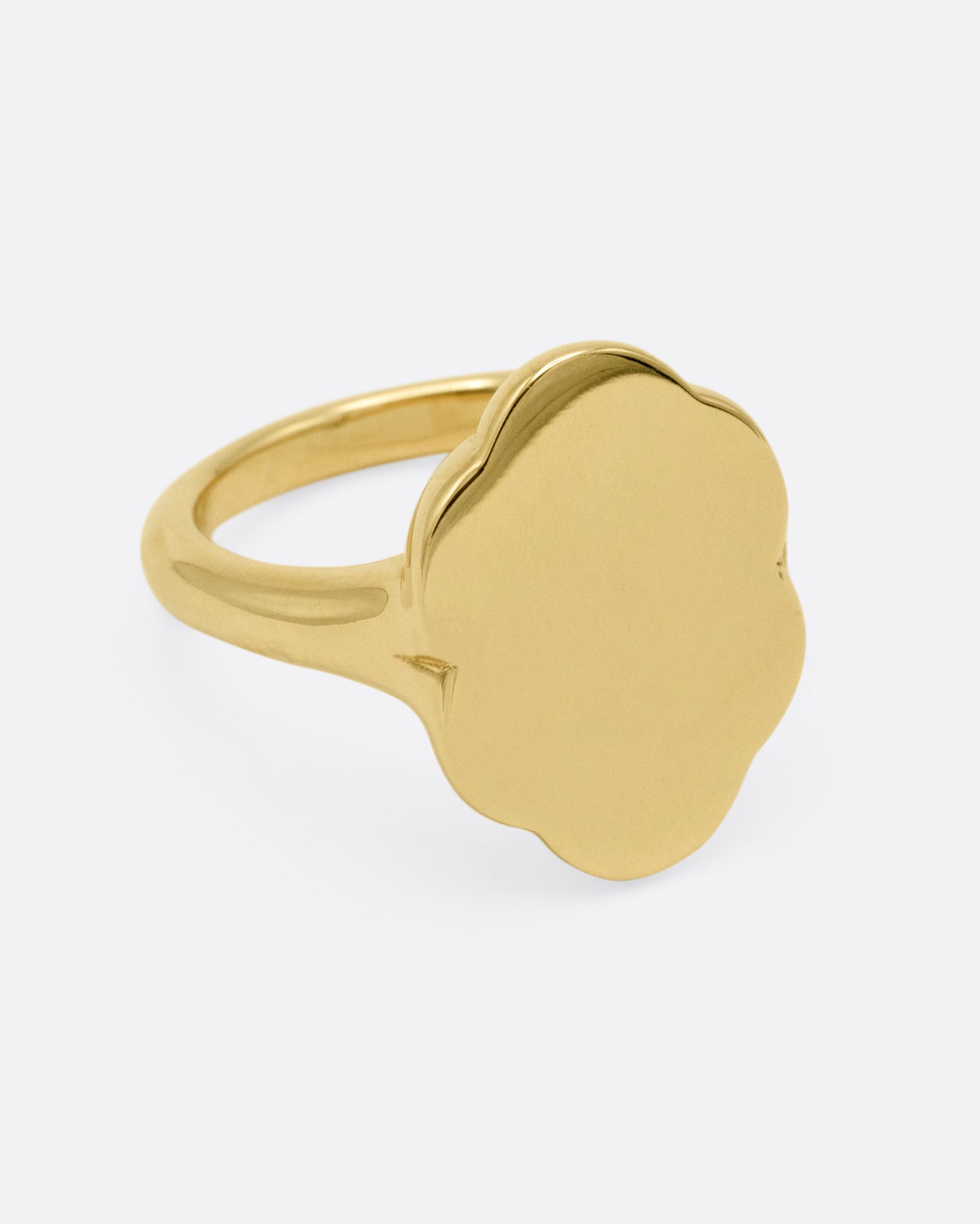 Scalloped Oval Signet Ring