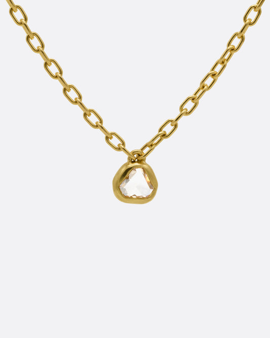 Triangular Diamond Pendant Necklace