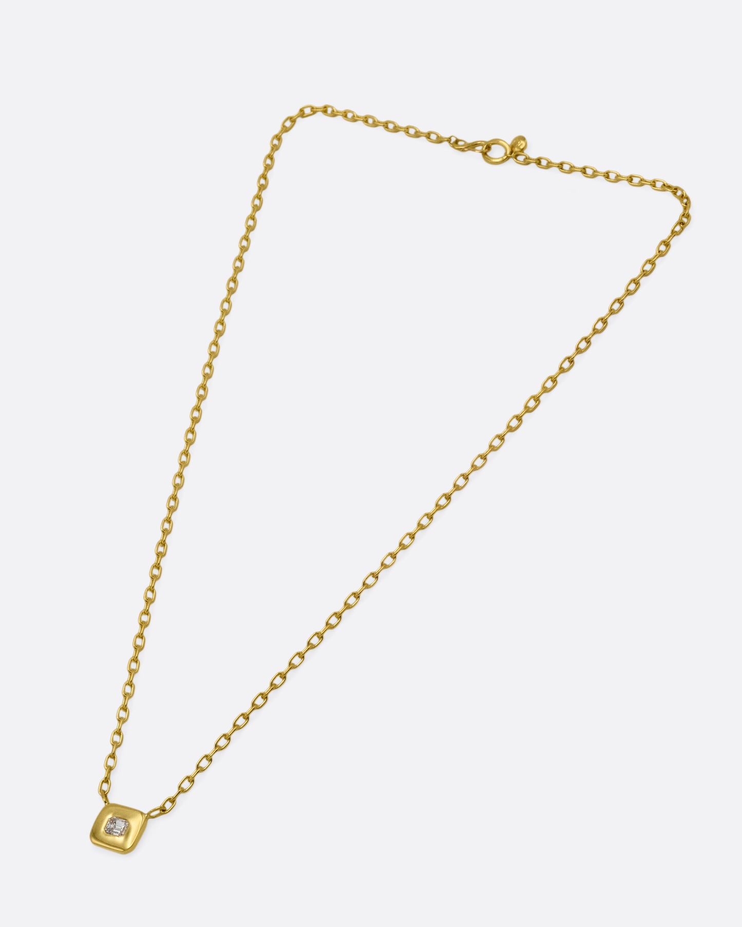 Wide Bezel Diamond Pendant Necklace