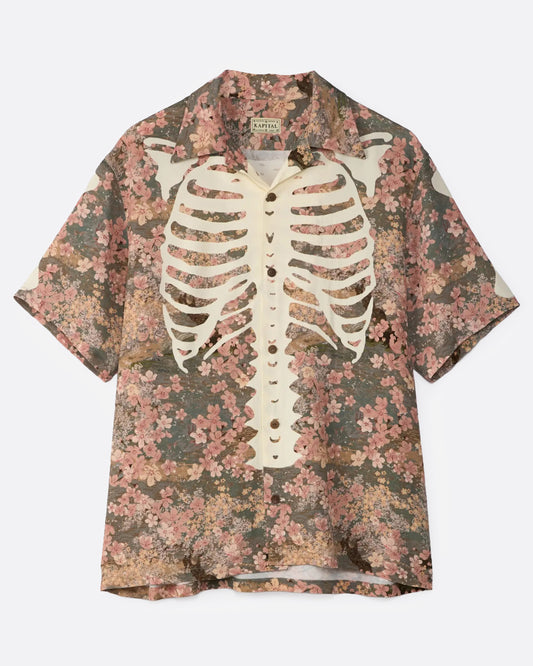 Kapital Khaki Sakura Bone Aloha Shirt