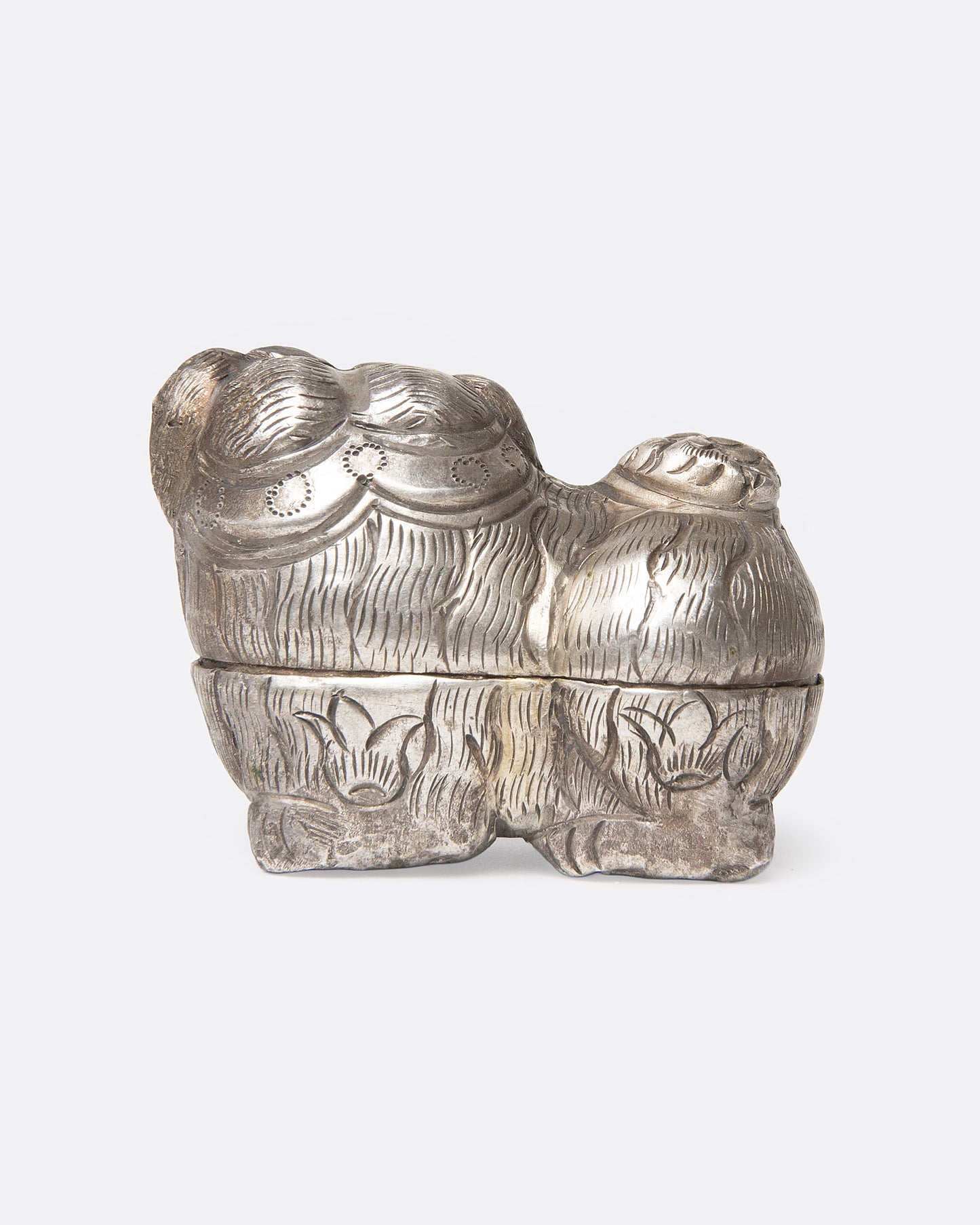 Thai Silver Guardian Lion Betel Box
