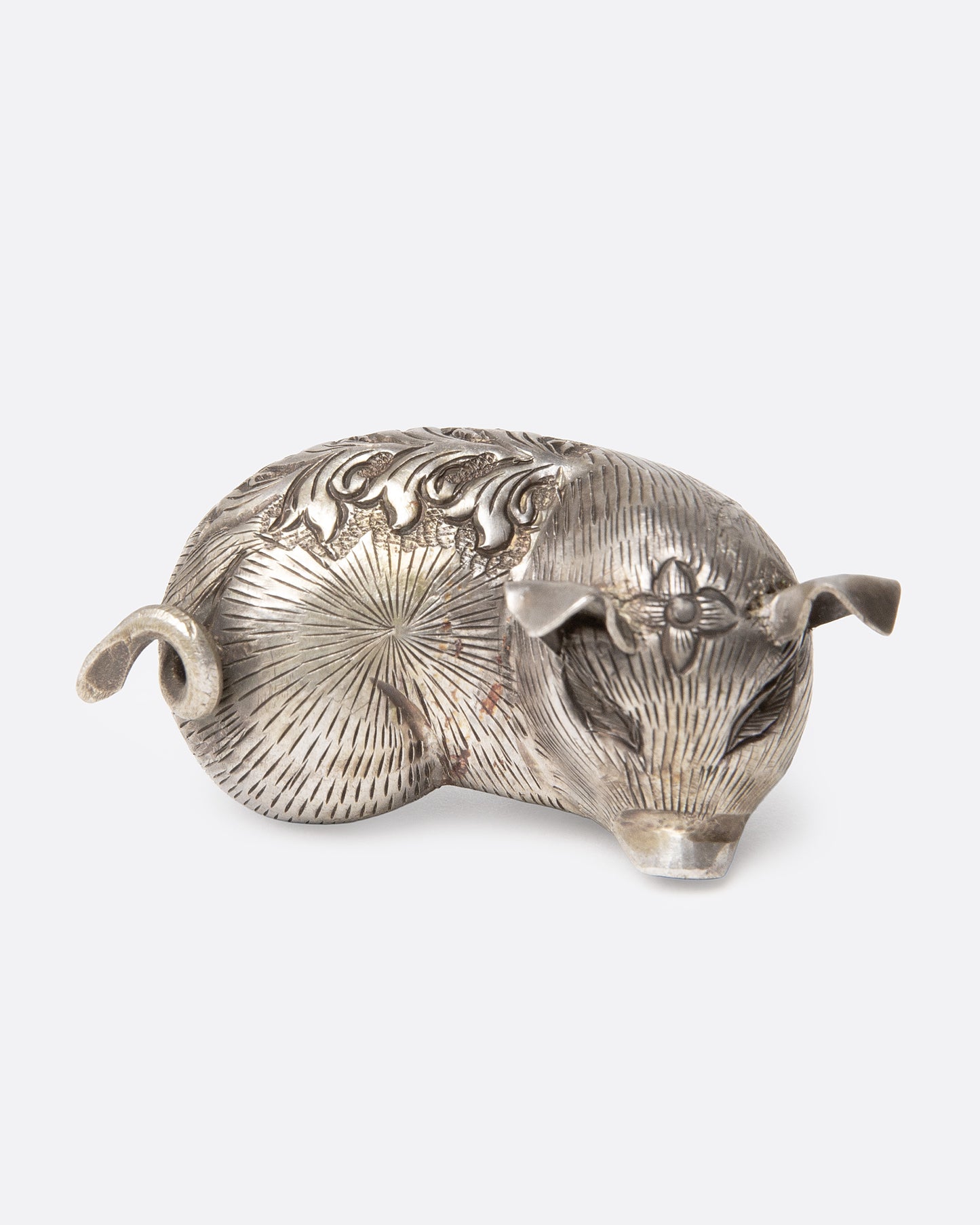 Thai Silver Pig Betel Nut Box