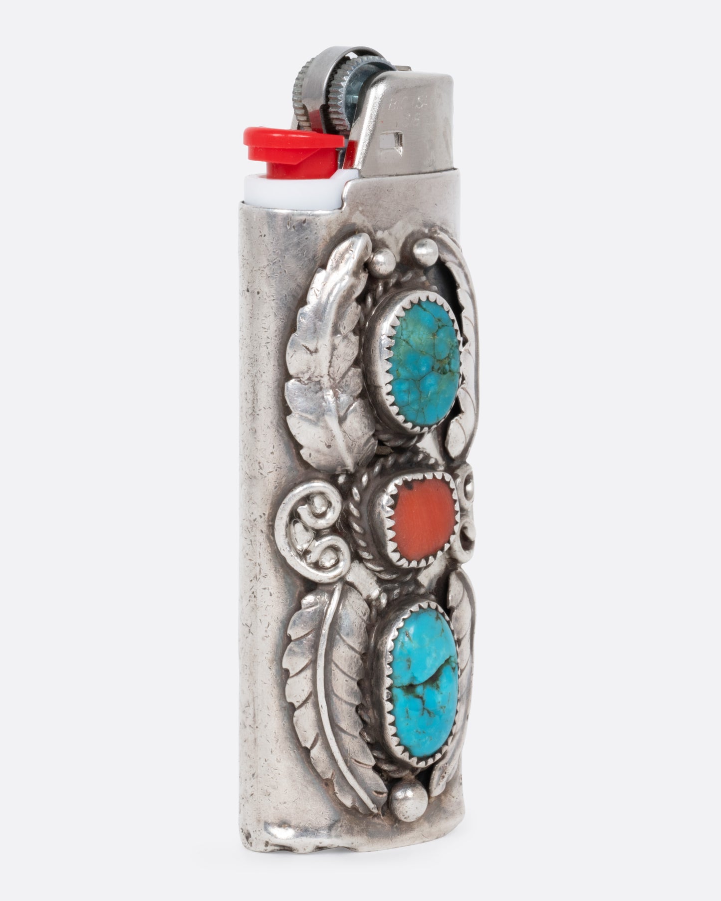 Sterling and Turquoise Lighter Cover