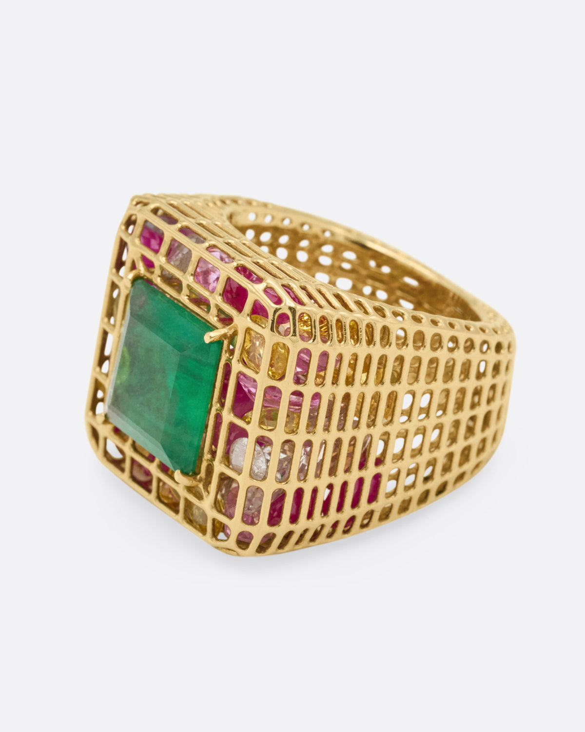 Emerald Cagey Loud Ring