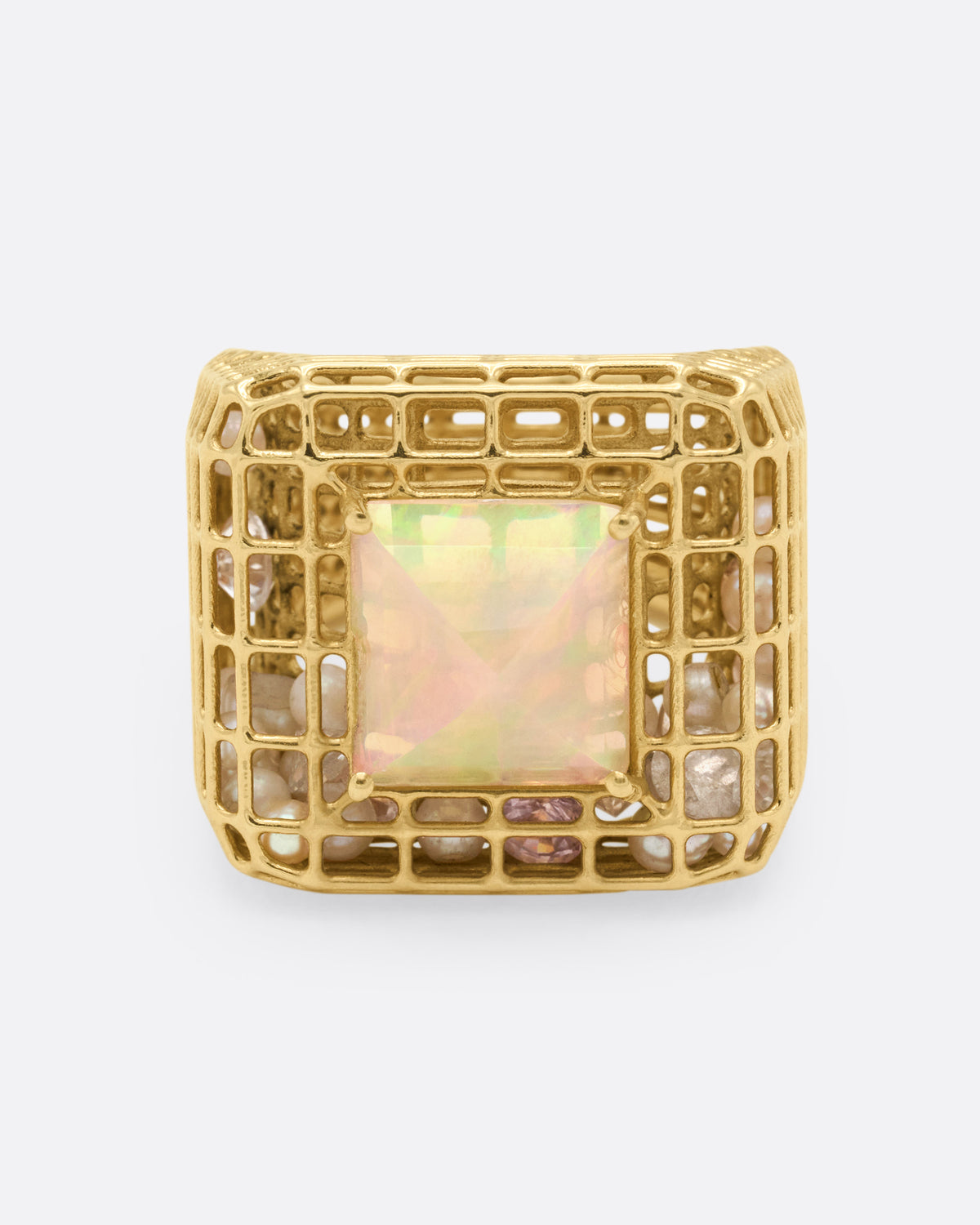 Bicolor Opal Cagey Dome Ring