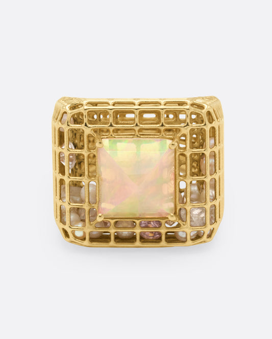 Bicolor Opal Cagey Dome Ring
