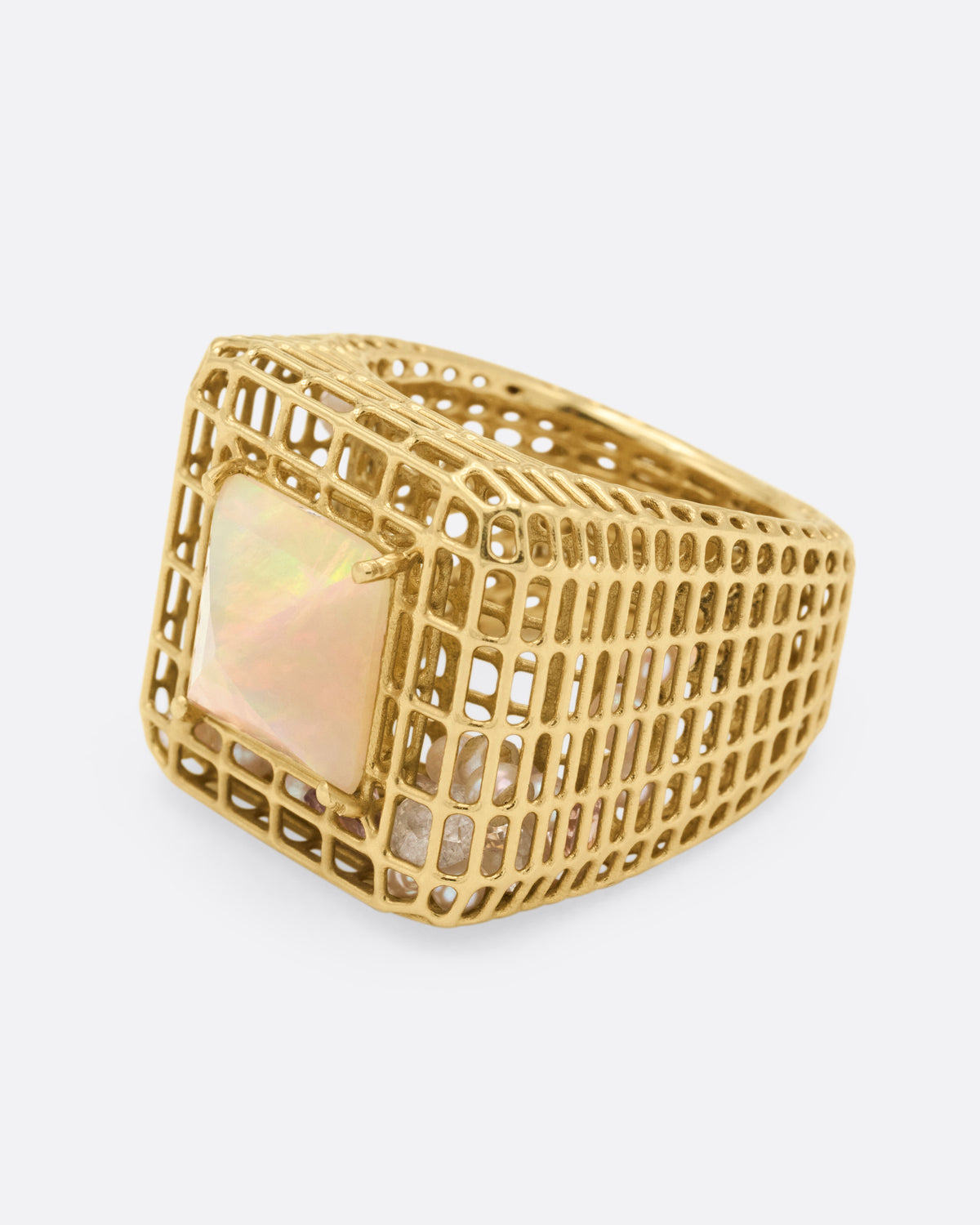 Bicolor Opal Cagey Dome Ring