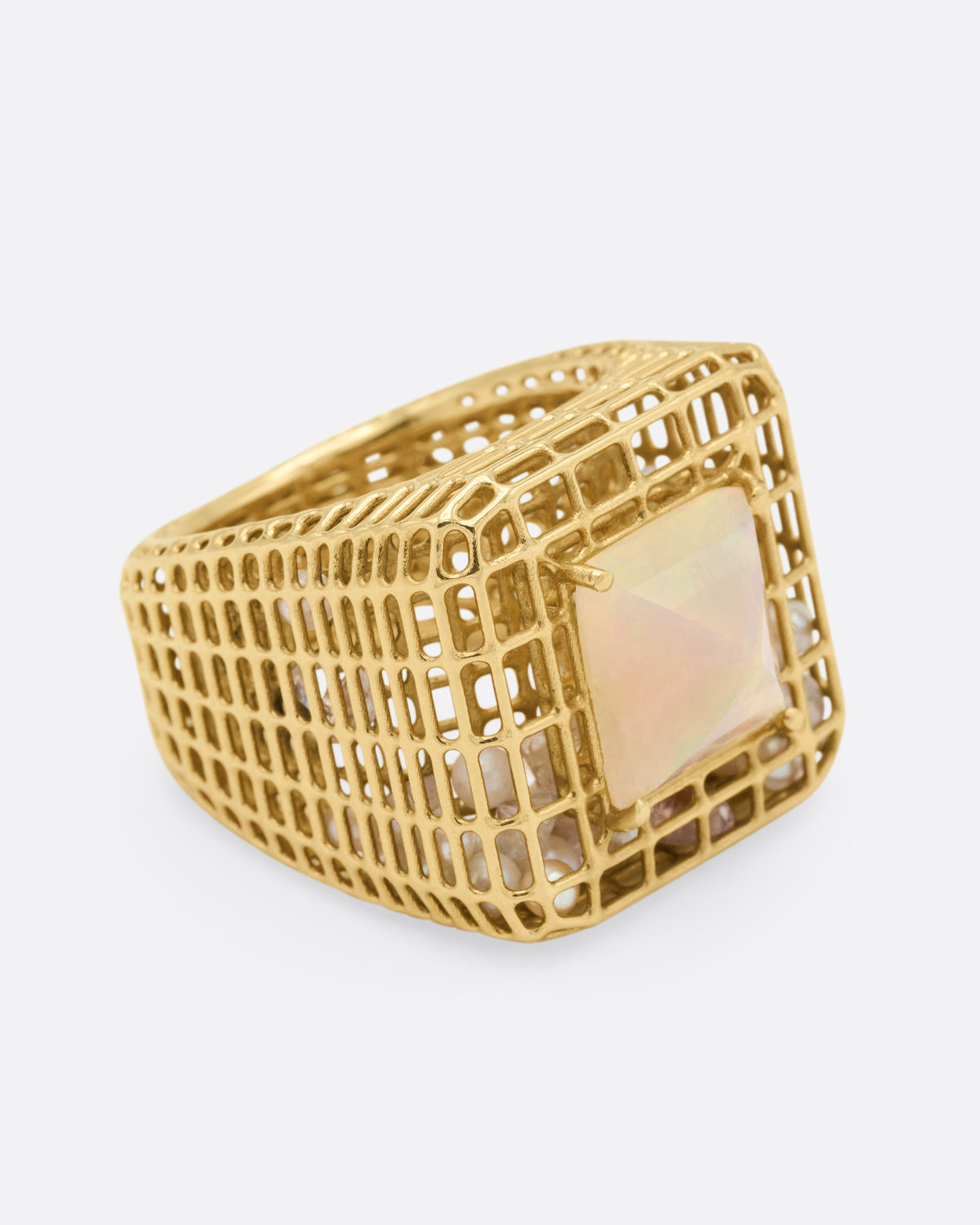 Bicolor Opal Cagey Dome Ring