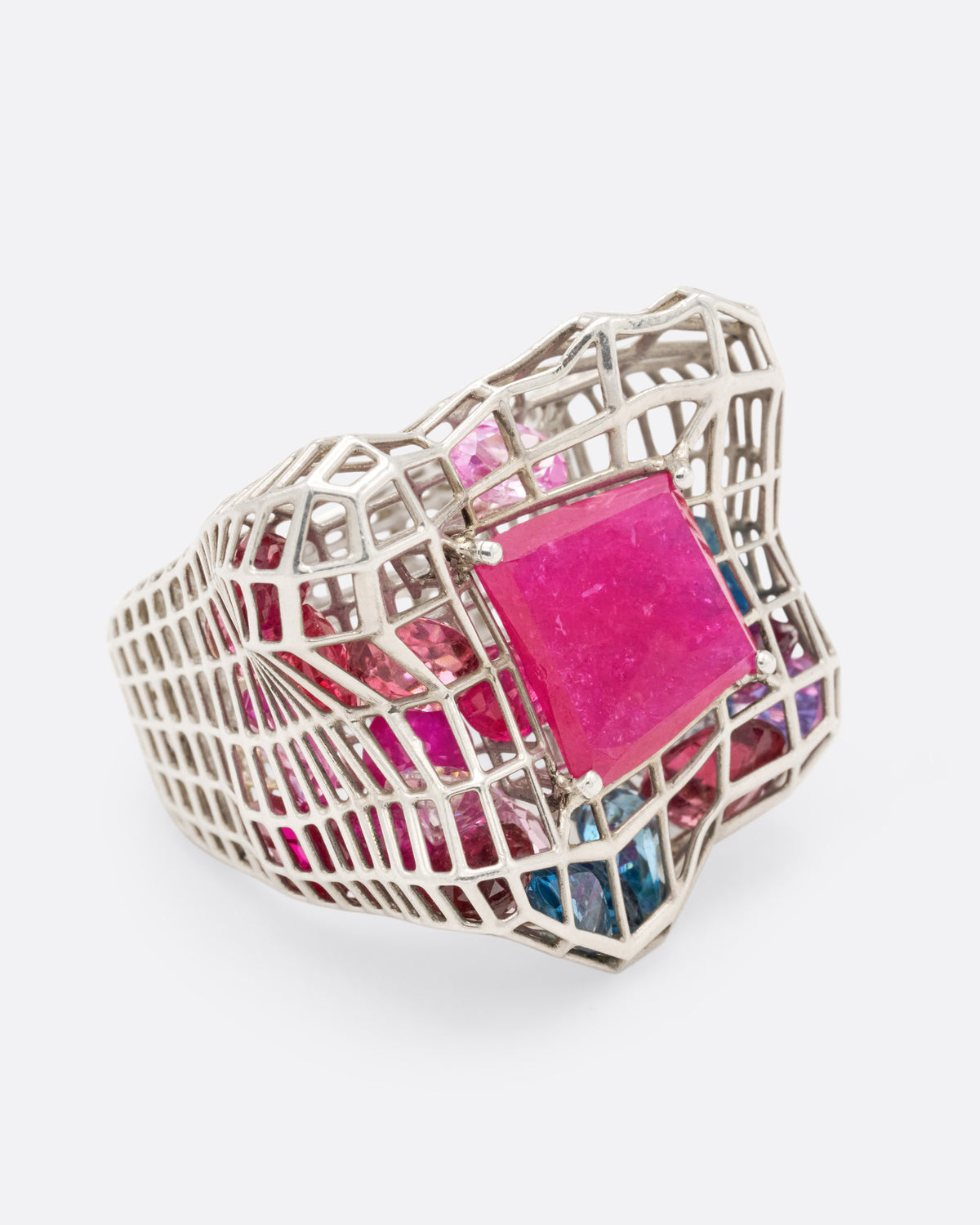 Ruby Cagey Distorted Ring