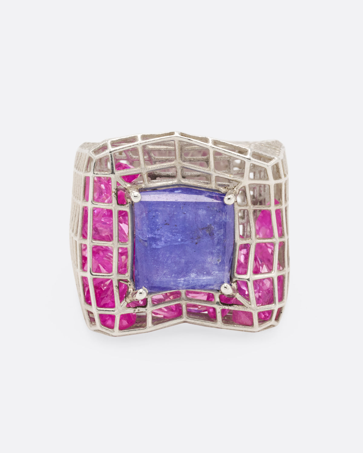 Blue Quartz Cagey Distorted Ring