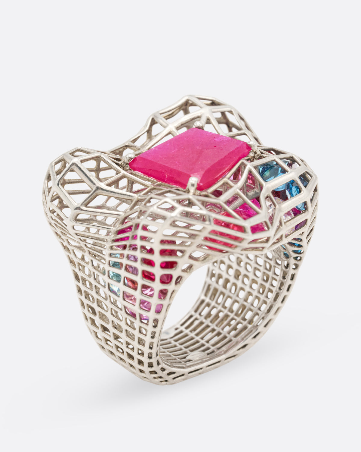 Ruby Cagey Distorted Ring
