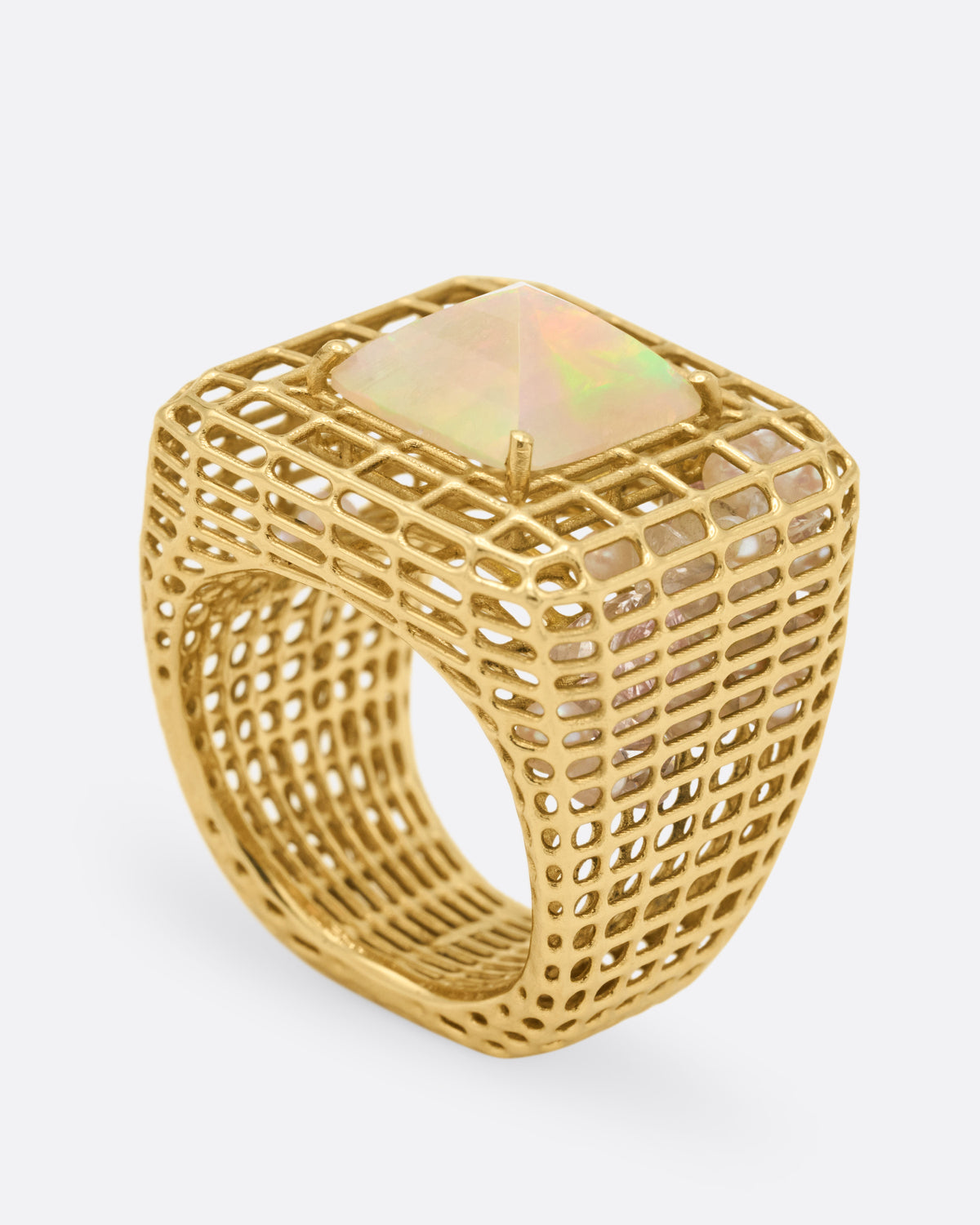 Bicolor Opal Cagey Dome Ring