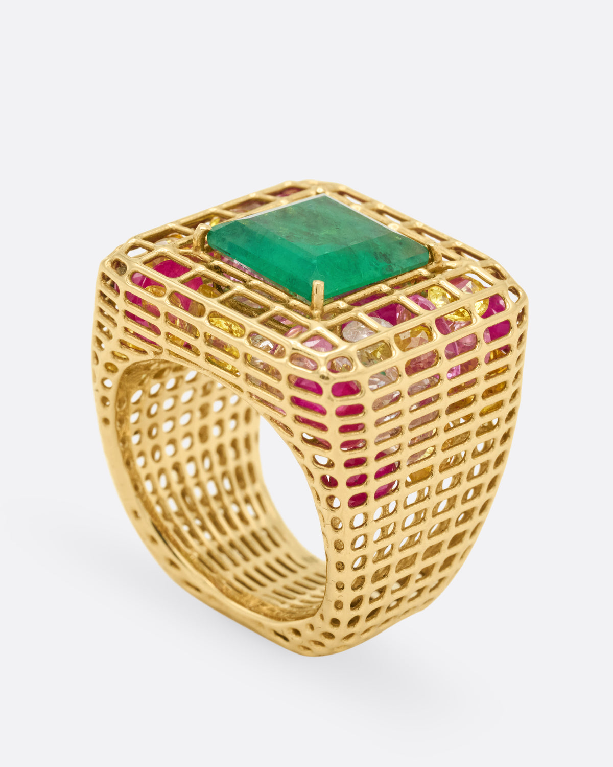 Emerald Cagey Loud Ring