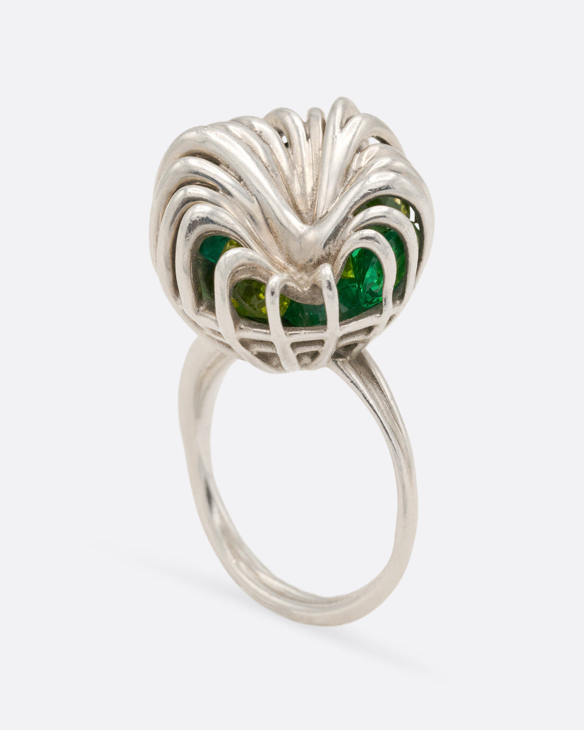 Peridot Distorted Rattle Ring