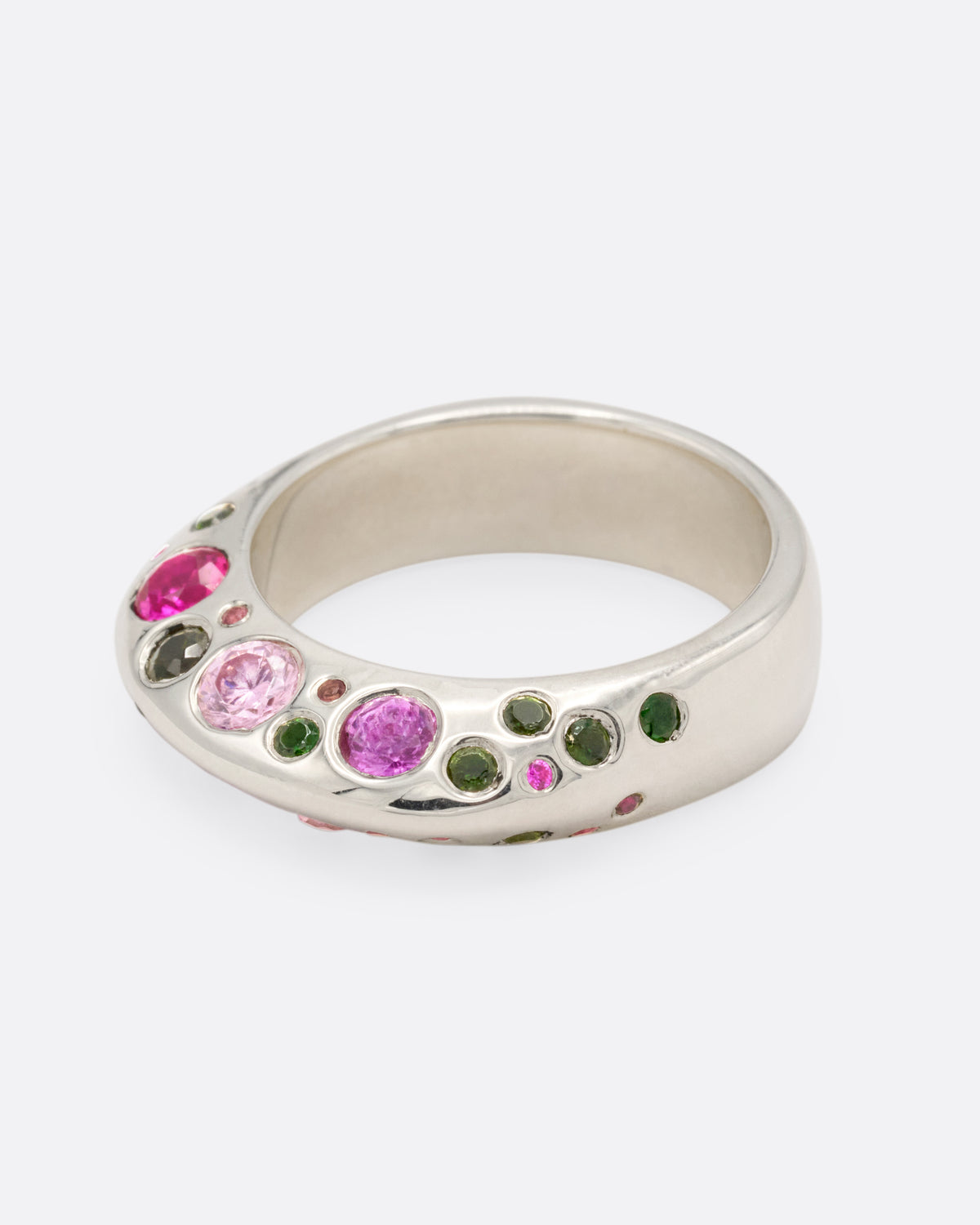 Pink and Green Sapphire Baby Boo Ring