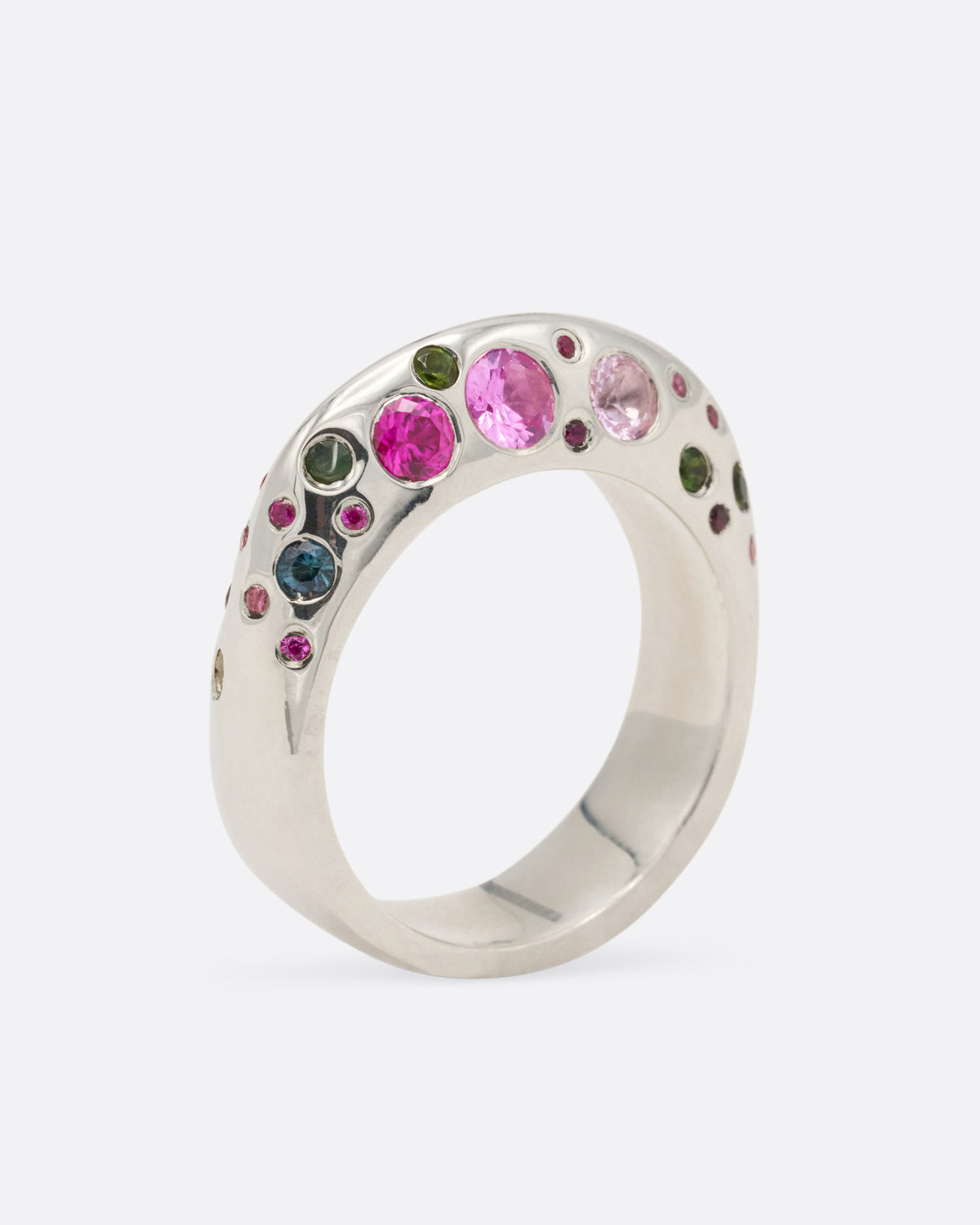 Pink and Green Sapphire Baby Boo Ring