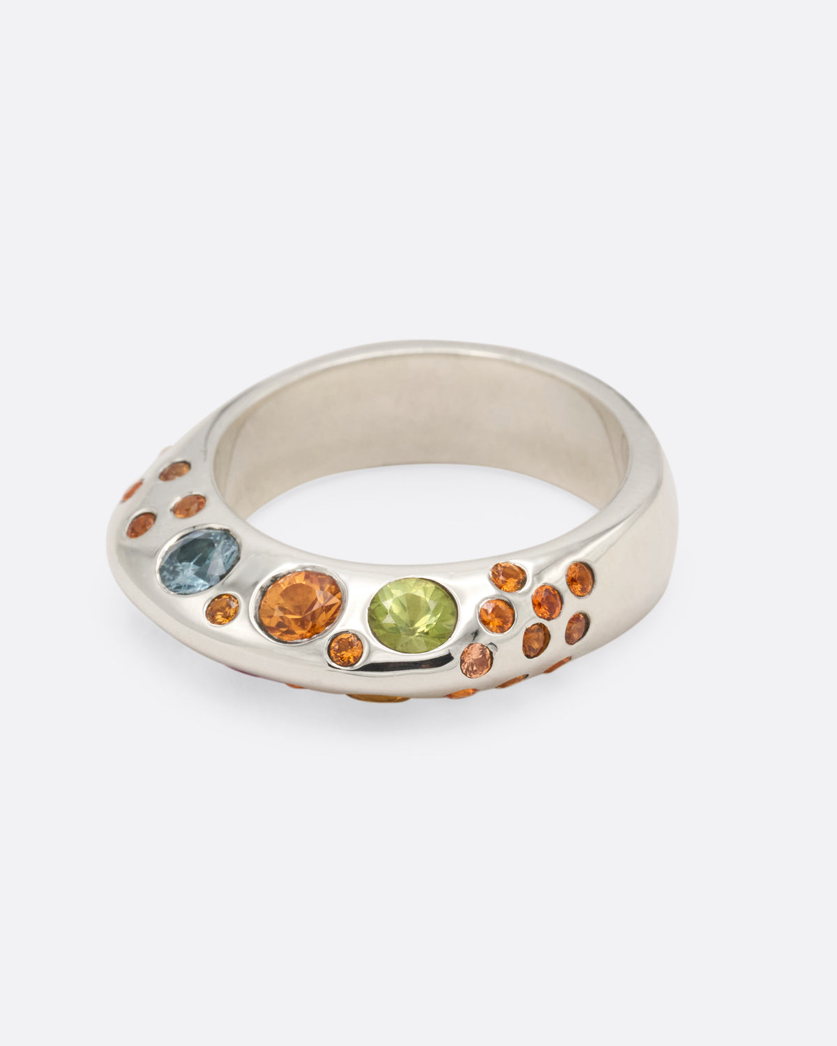 Orange, Blue, and Pink Sapphire Baby Boo Ring