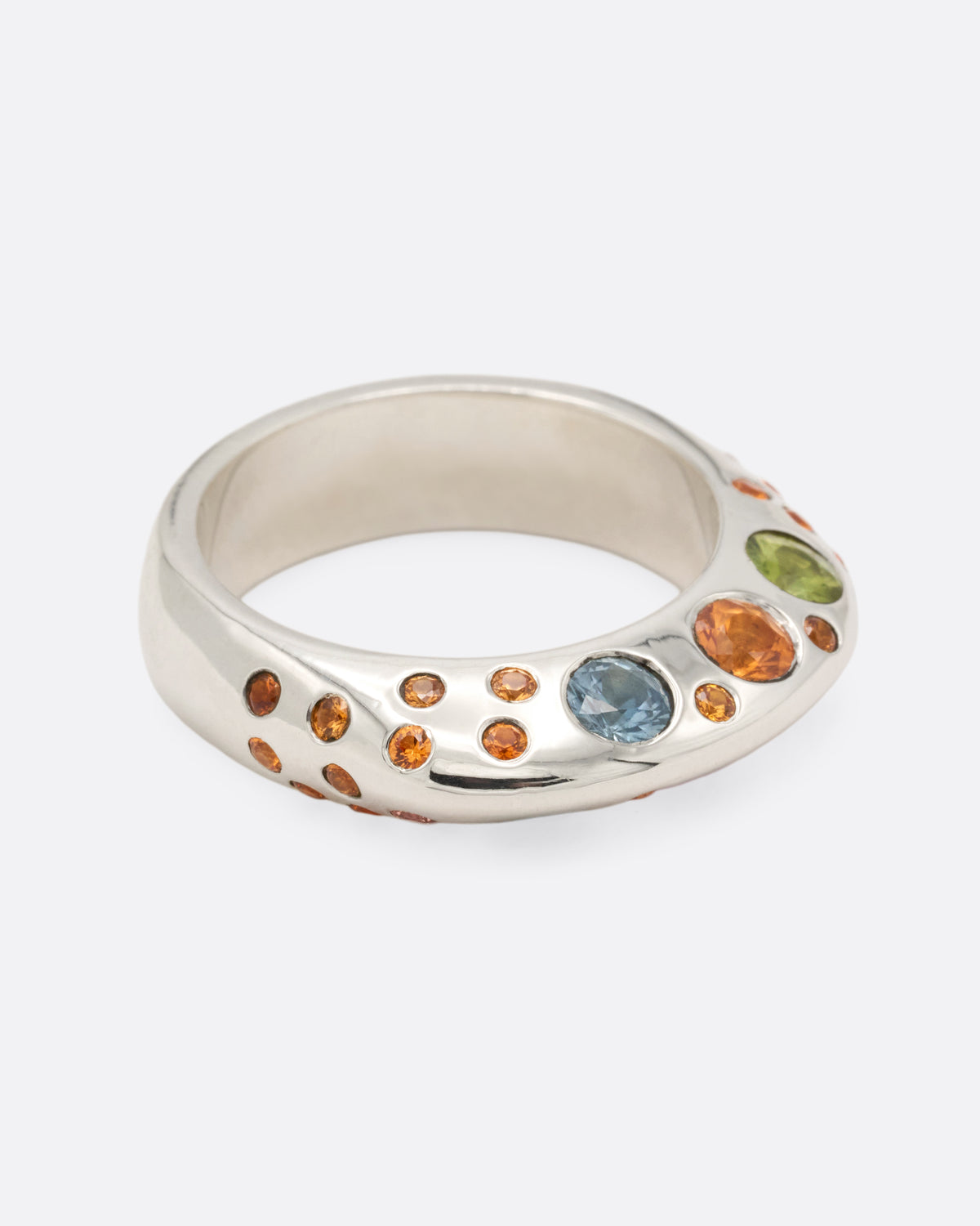 Orange, Blue, and Pink Sapphire Baby Boo Ring