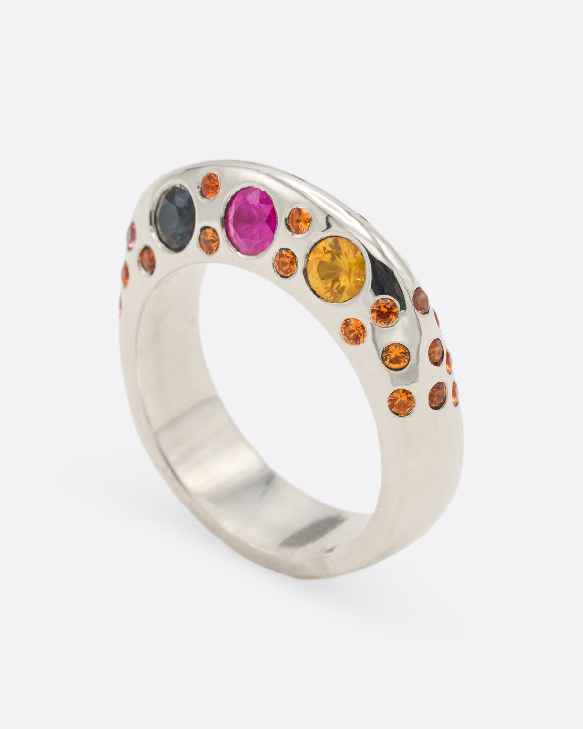 Orange, Blue, and Pink Sapphire Baby Boo Ring