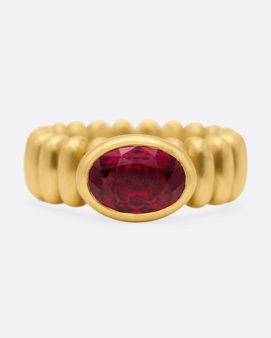 Anello Rigato in Movimento Rubellite Tourmaline Ring