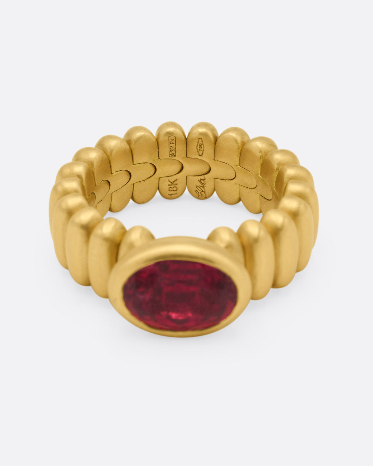 Anello Rigato in Movimento Rubellite Tourmaline Ring