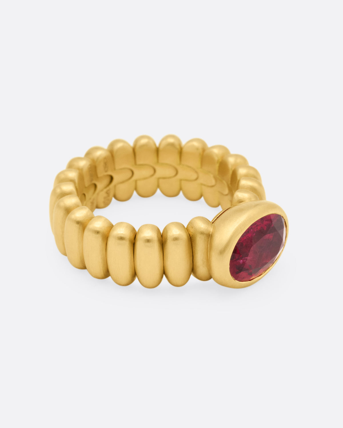 Anello Rigato in Movimento Rubellite Tourmaline Ring