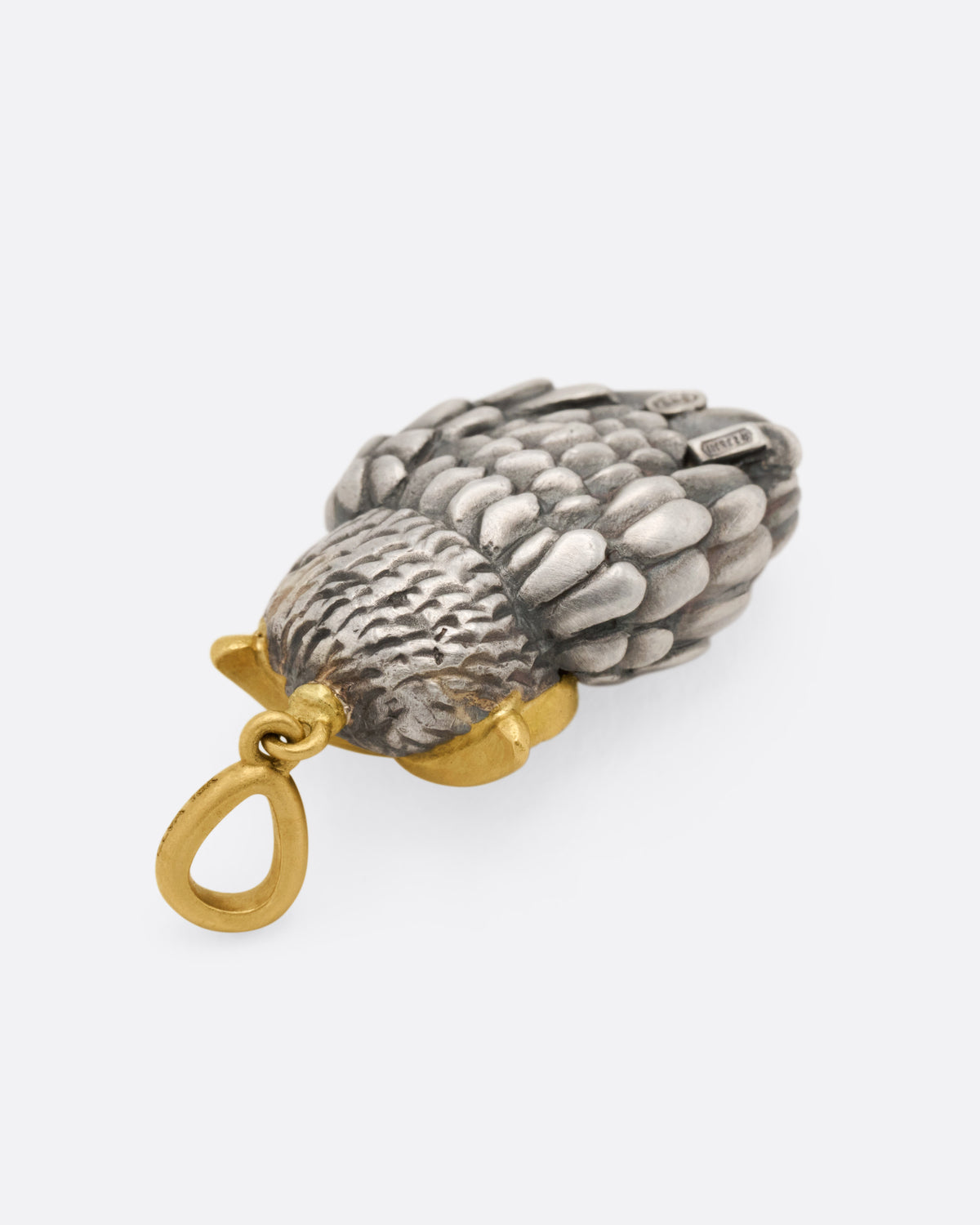 Red Spinel and Diamond Owl Charm