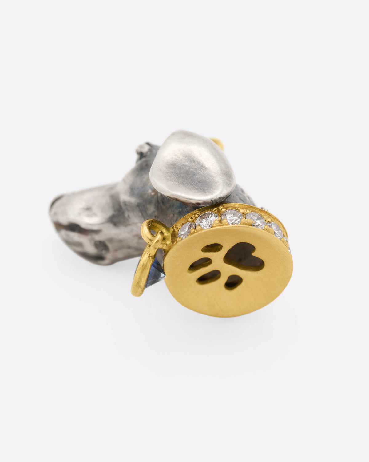 Sapphire and Diamond Dachshund Pendant