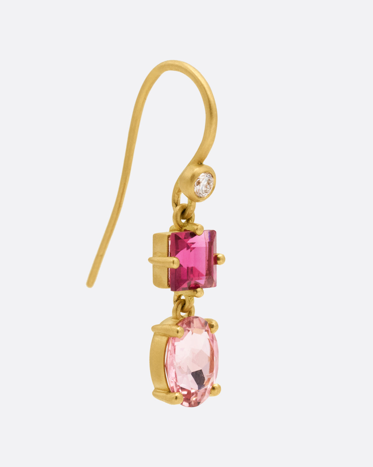 Pink Tourmaline Gemma Drop Earrings