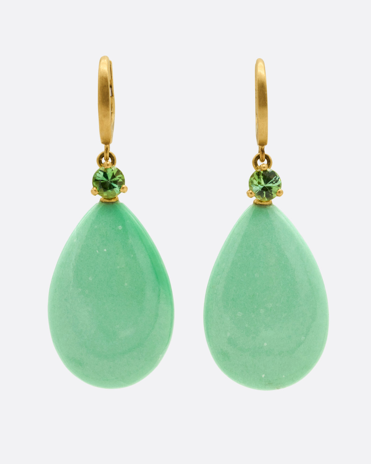 Variscite and Tourmaline Drop Earrings