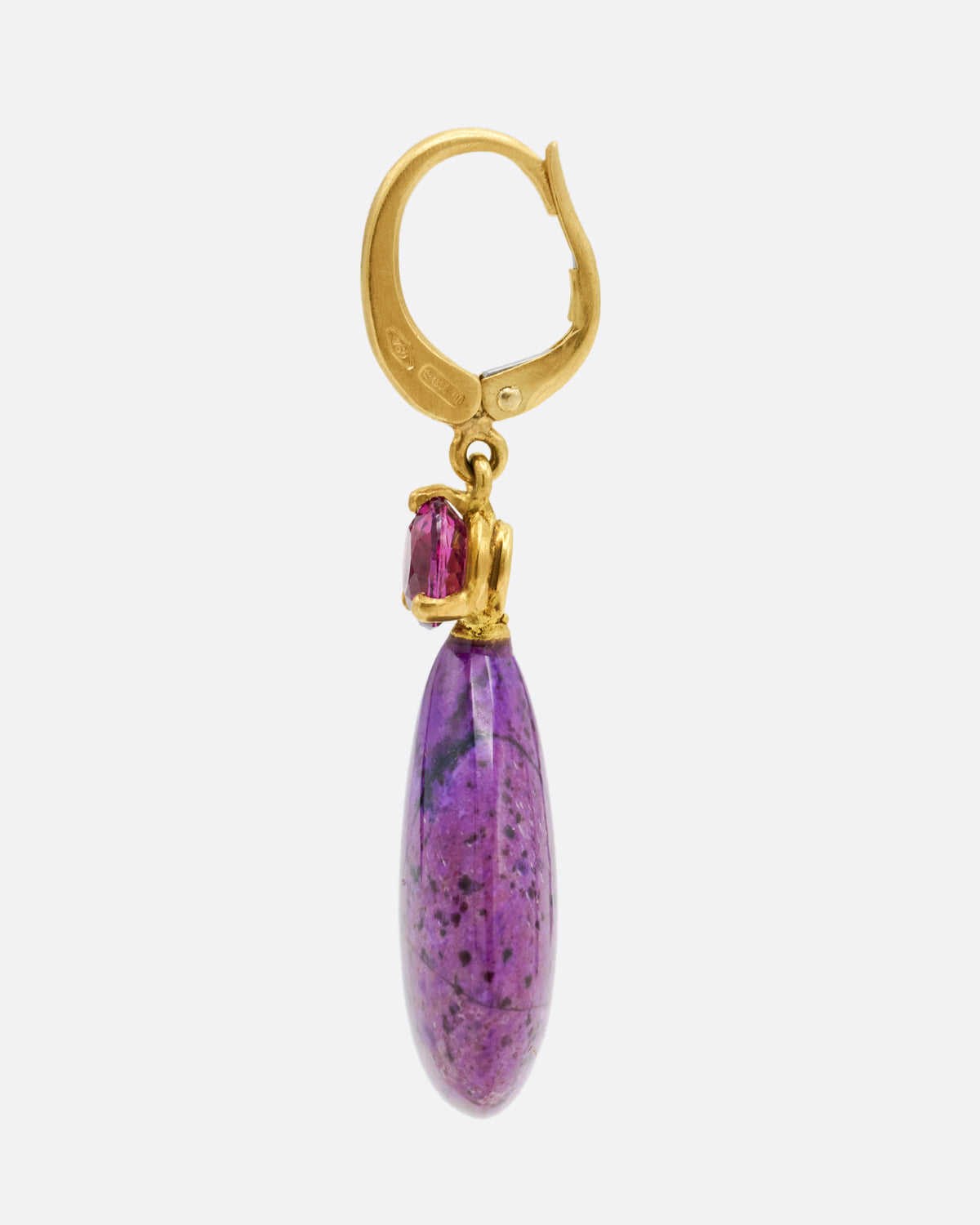 Sugilite and Garnet Drop Earrings