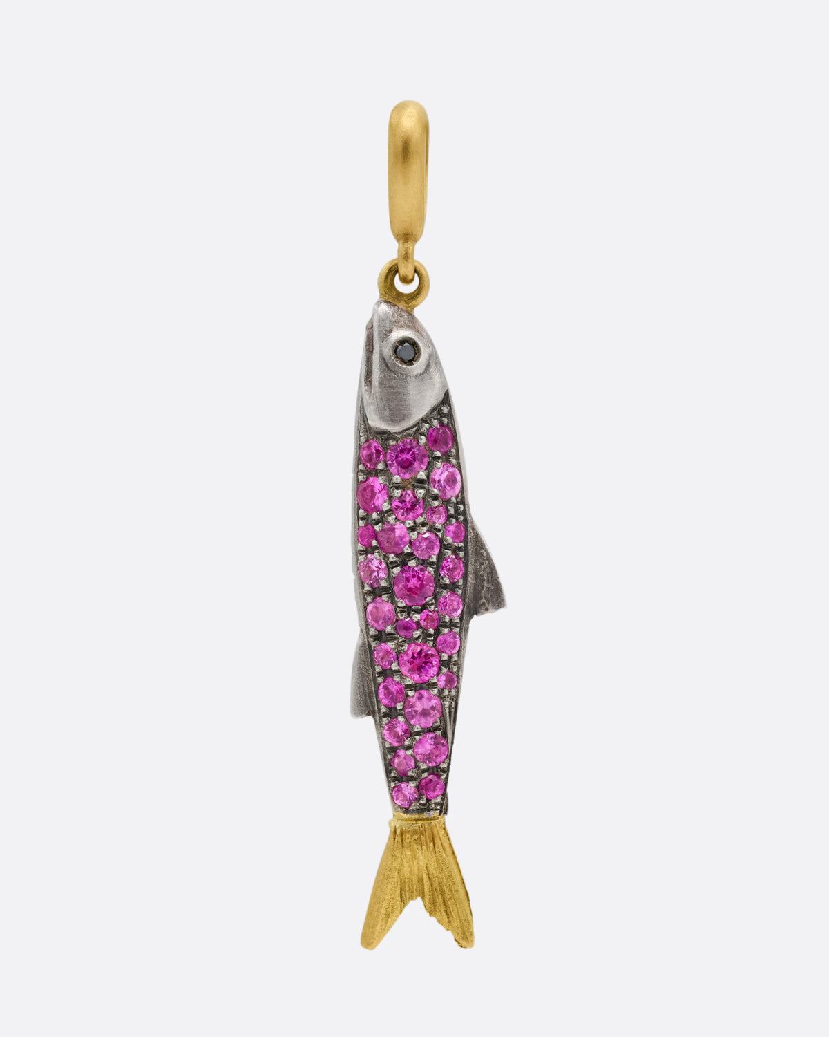 Pink Sapphire and Diamond Sardine Pendant