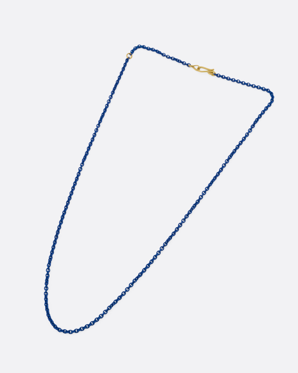 Marine Blue Acrylic Coated Chain Necklace