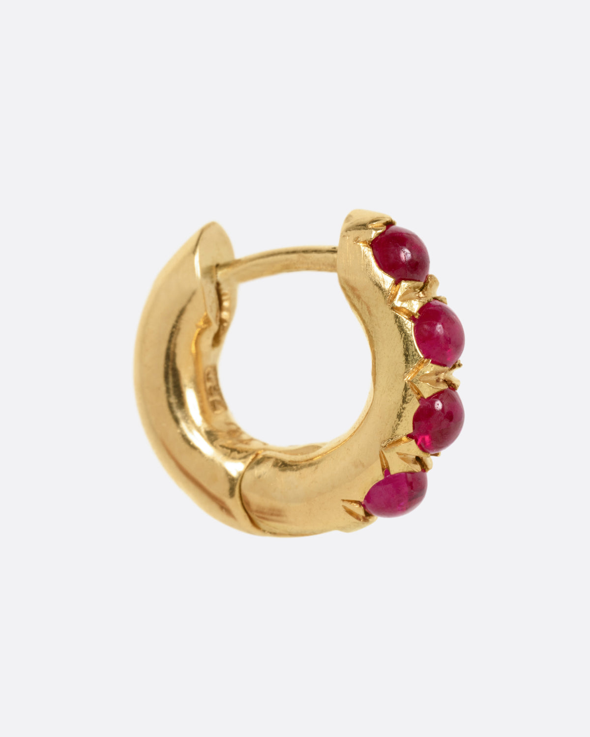 Ruby Huggie Hoops