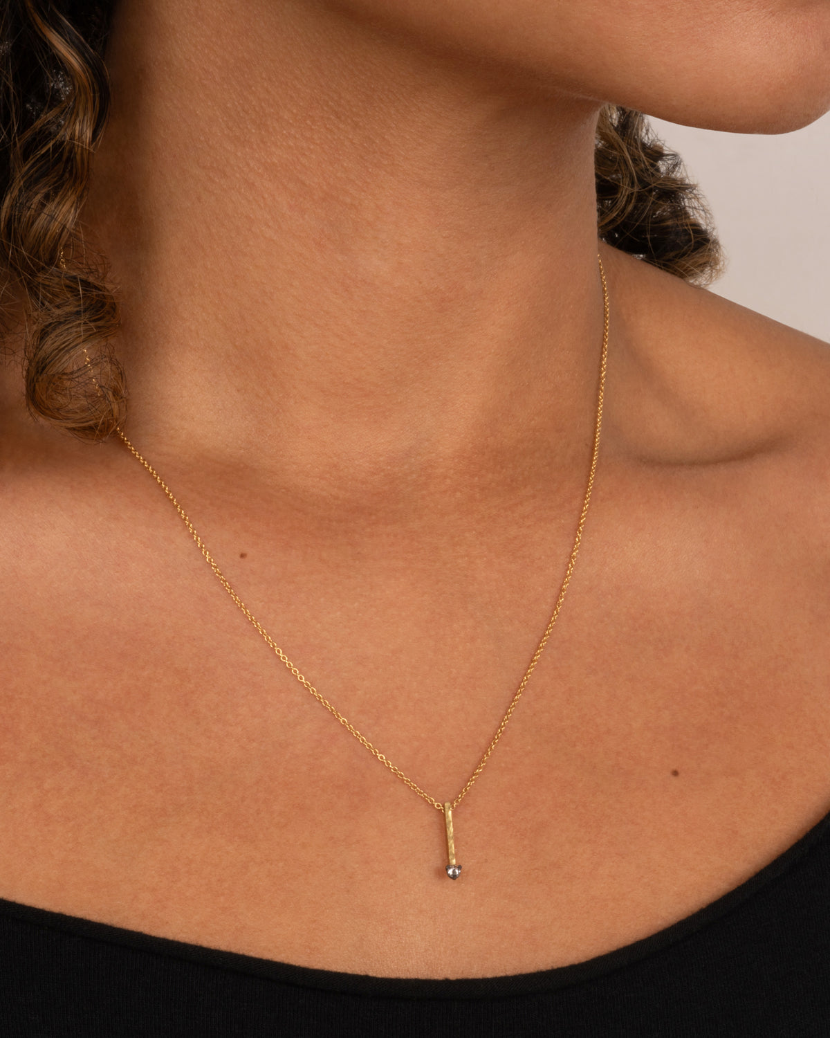 Diamond Bar Pendant Necklace
