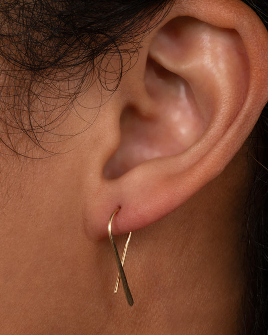 Medium Crossed Hook Earrings