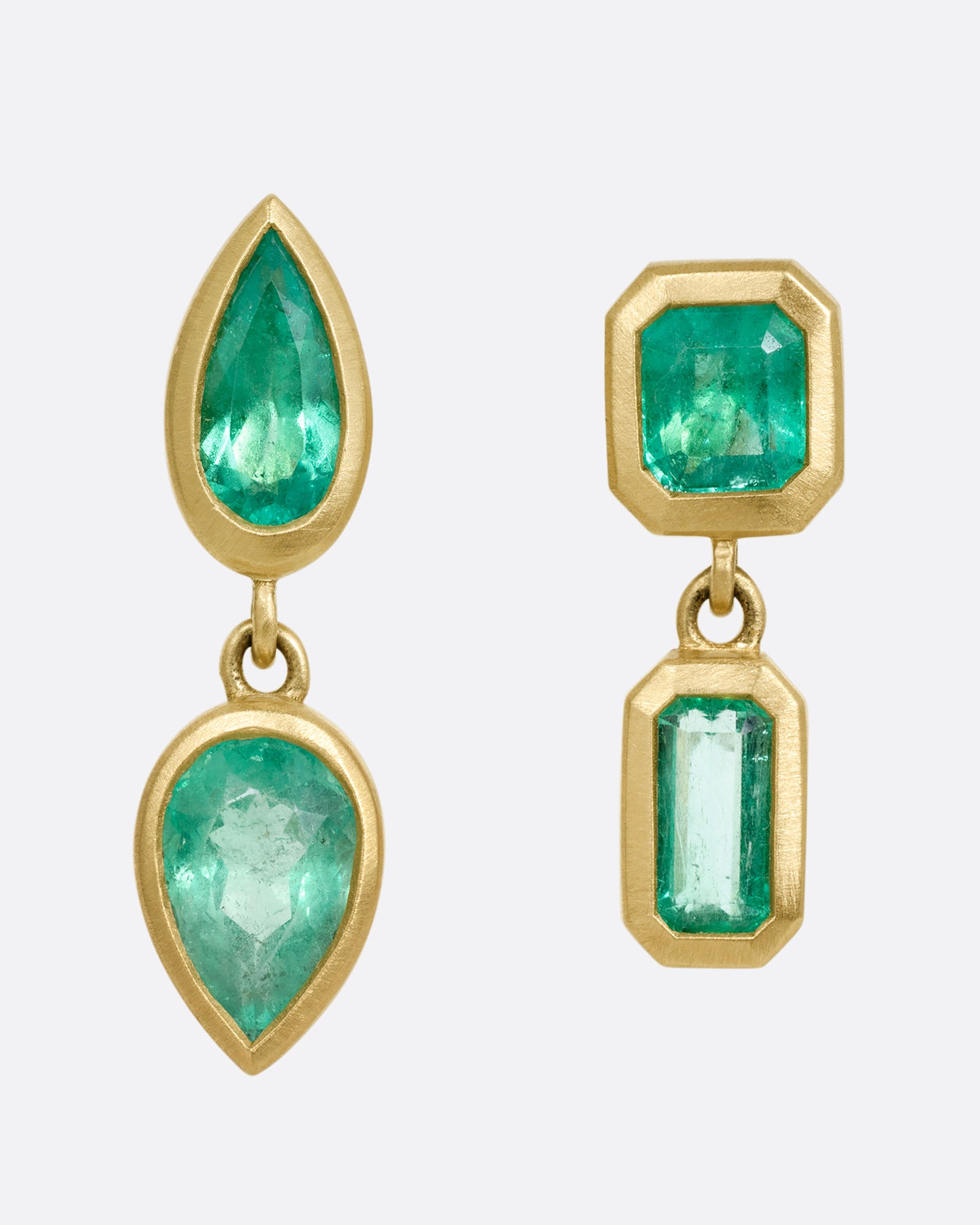 Double Drop Emerald Earring
