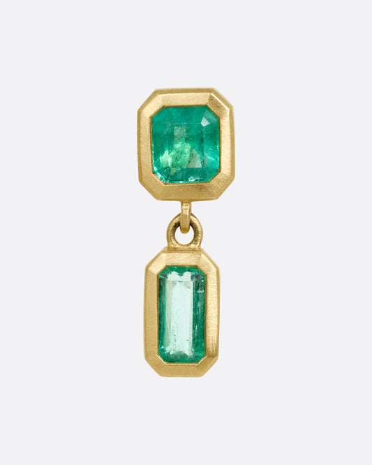 Double Drop Emerald Earring