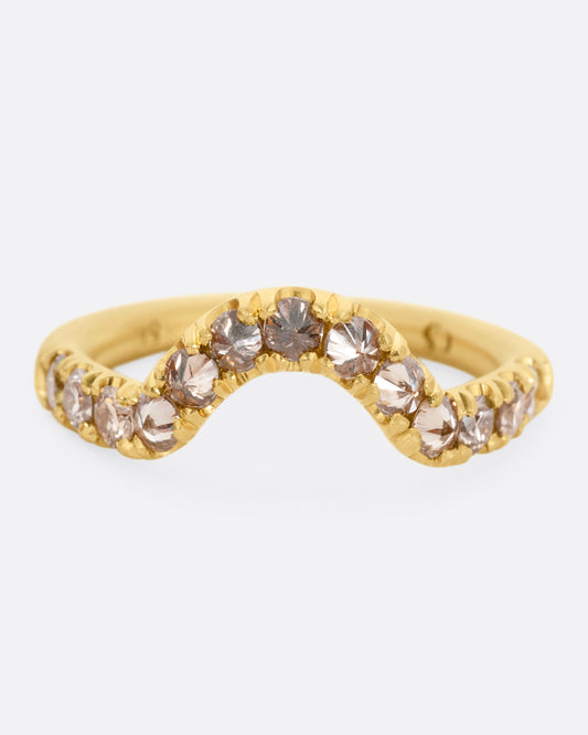 Champagne Diamond Curve Ring