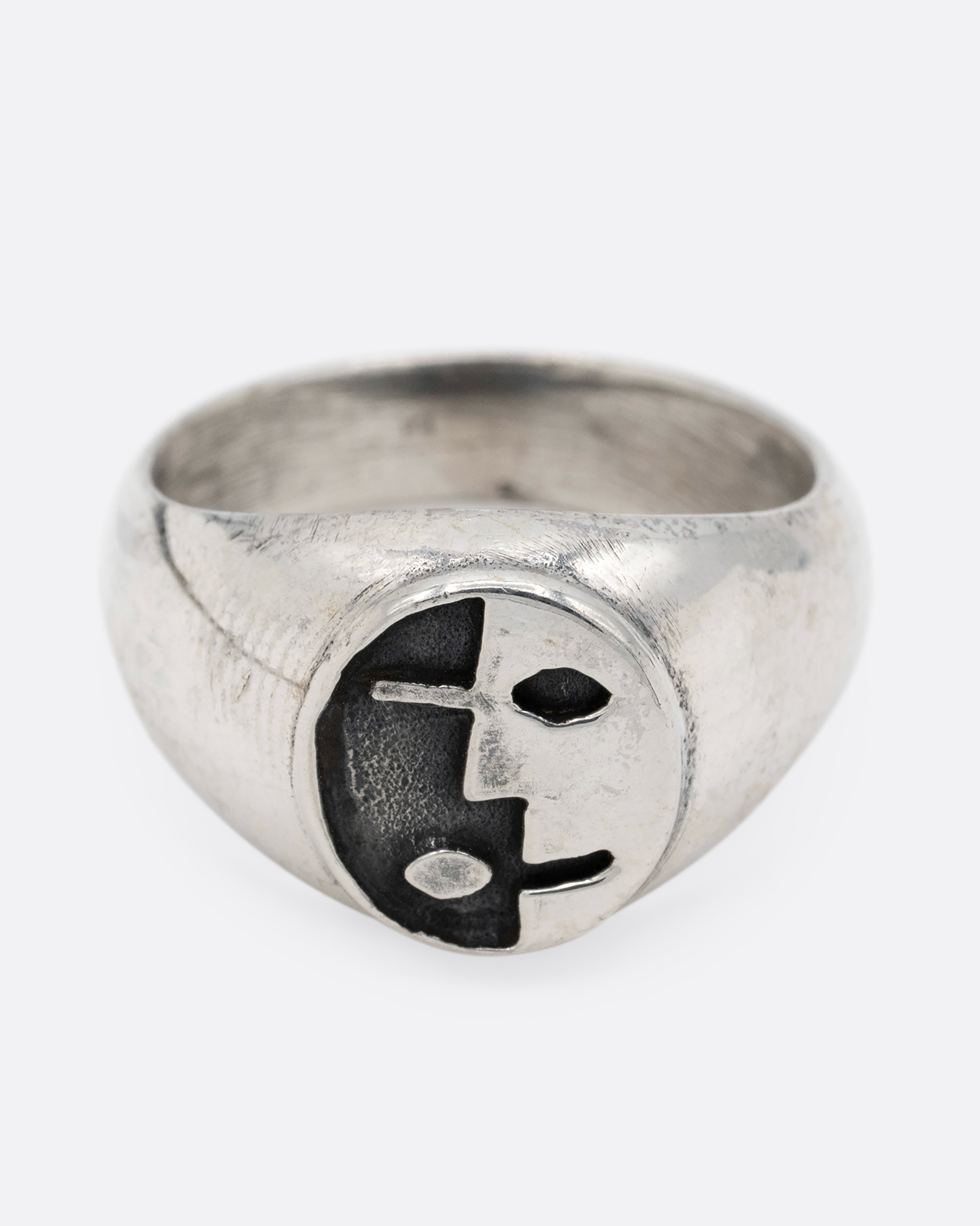 YIN YANG FACE SIGNET RING